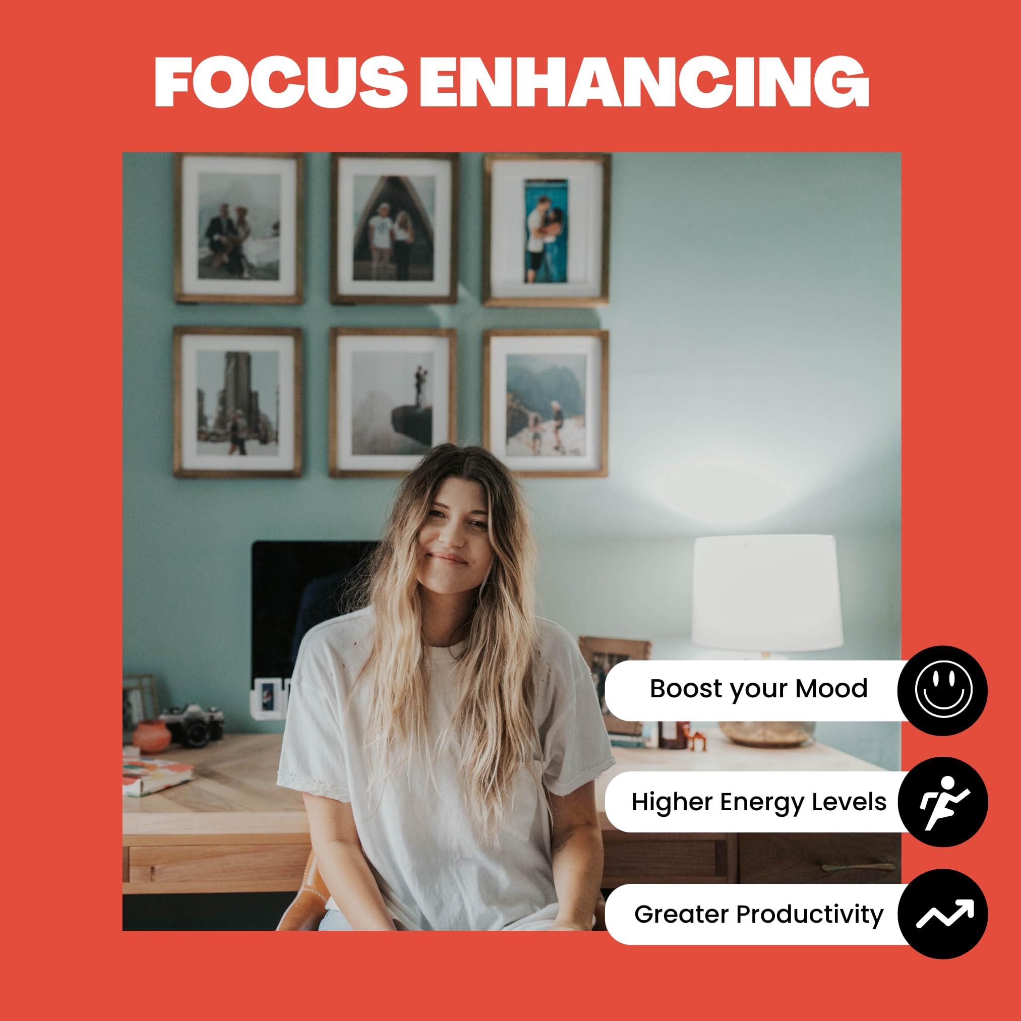 Norb Desk Lamp LED A19 1-Pack, White, Aluminum, Model FOCUS-A19-9W, Unique Spectrum for Study and Focus