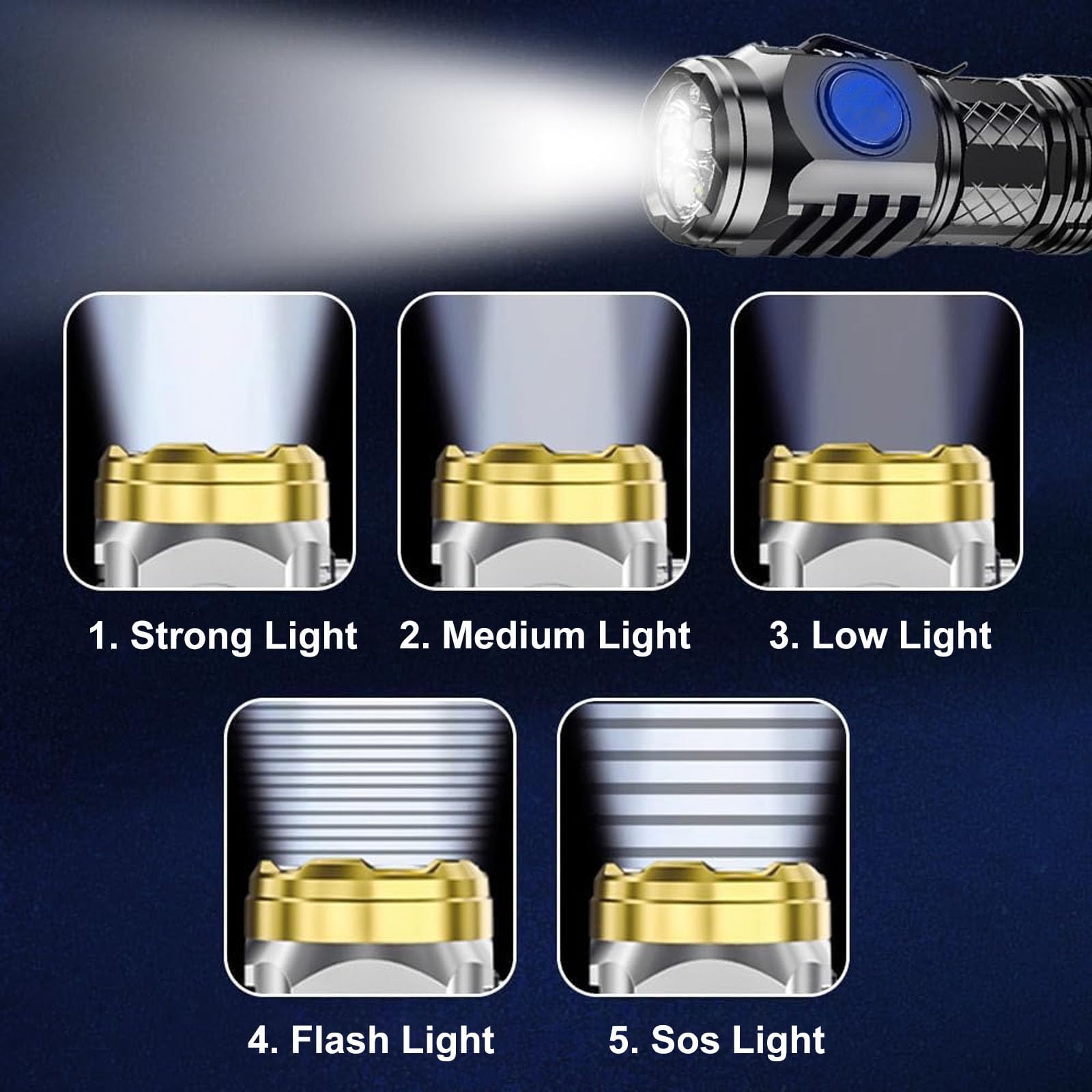 2Pcs German Three-Eyed Monster Mini Flash Super Power Flashlight, Thumb Flashlight Mini Flashlights, 3 Eyed Monster Flashlight,