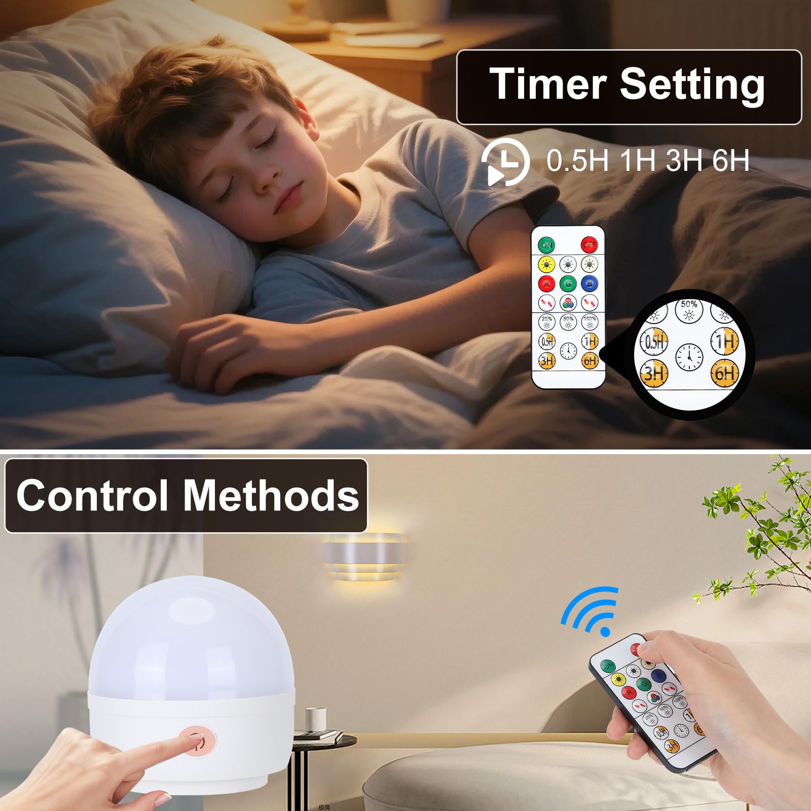 LIGHTESS Battery Operated Wall Sconces Set of 2, Dimmable Rechargeable Wall Lights with Remote Control, Sconces Wall Decor Set o