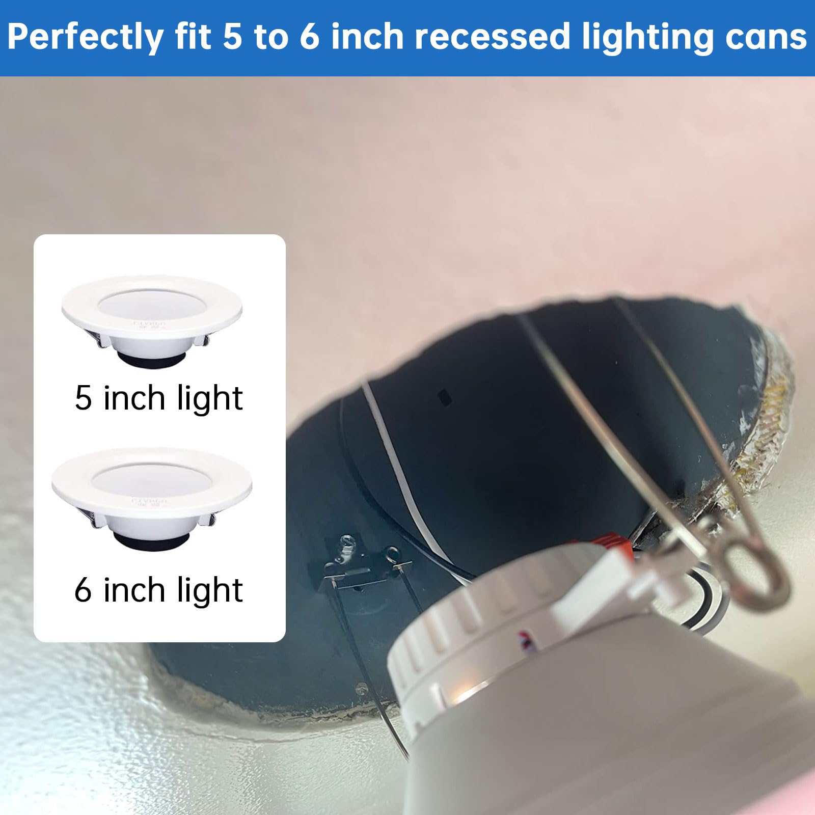 Famiron 48PCS Stainless Steel Recessed Light Clips Housing C Clips, Sliver, Model S33, with Self Tapping Screws for Downlight