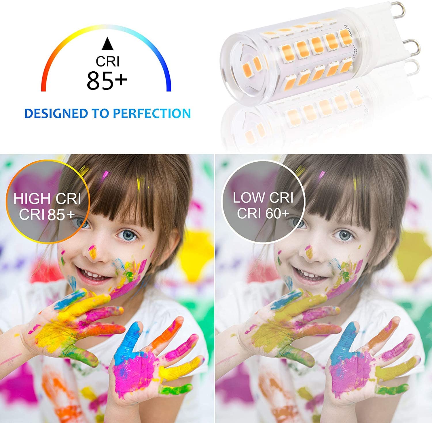 Golspark G9 Led Bulbs, 4W Chandelier Light Bulbs (40W Halogen Equivalent),3000K Soft White, G9 Bi Pin Base,Non-Dimmable,360 Degr