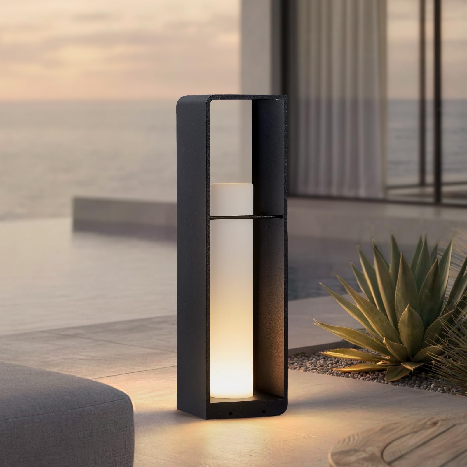 RIRZ Smart Floor Lamp Dimmable, Cordless Dusk to Dawn Solar Lanterns Outdoor, Large Led Corner Floor Lamps with Remote Control, 