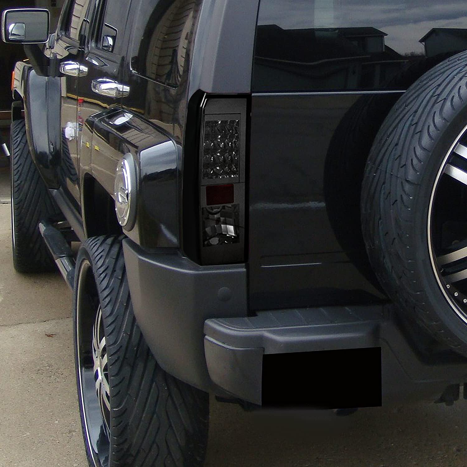 Spec-D Tuning Smoke Led Tail Lights Compatible With 2005-2010 Hummer H3, Left + Right Pair Assembly