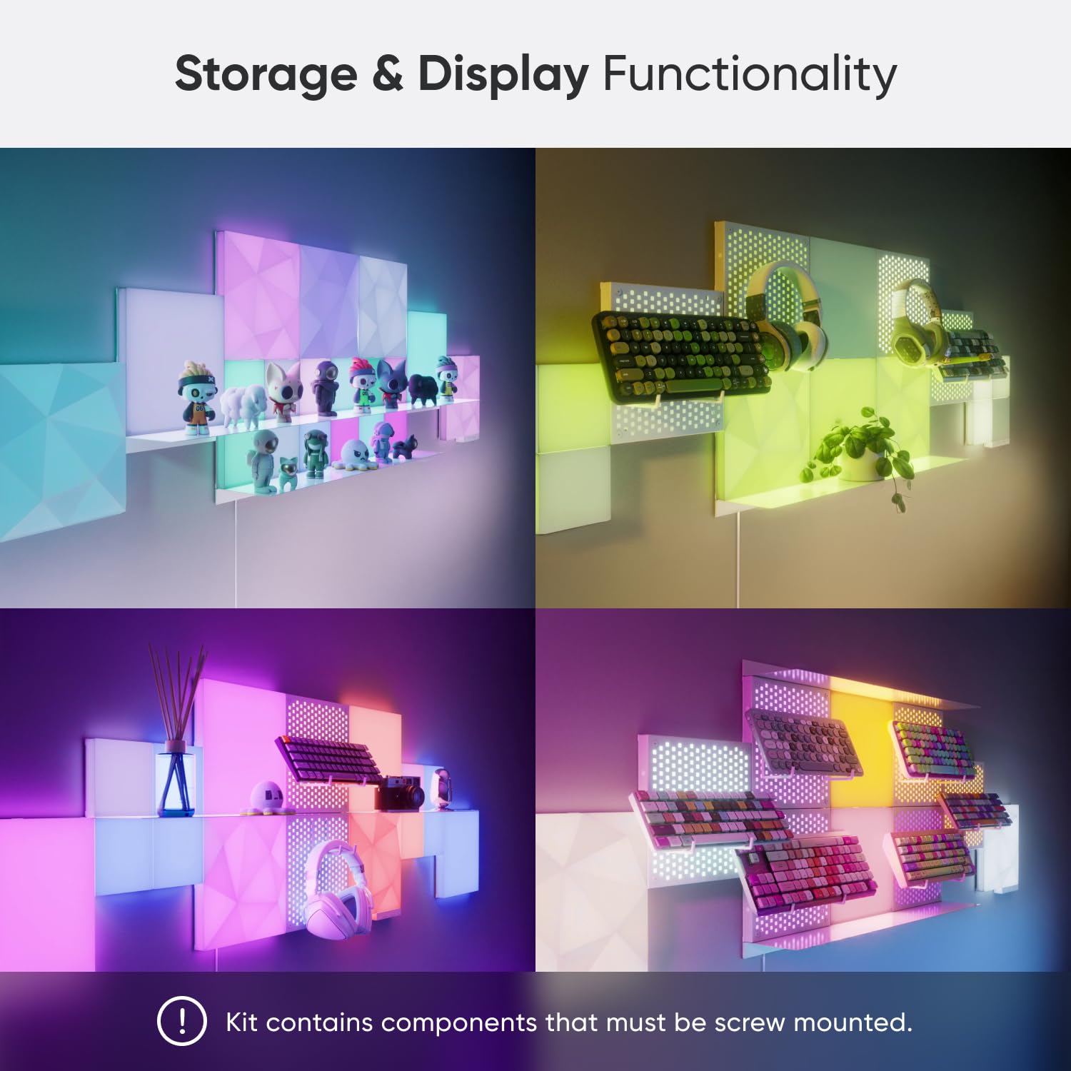 Nanoleaf Blocks Combo XL Smarter Kit - WiFi Smart RGBW 16M+ Color LED Dimmable Gaming and Home Decor Wall Light Panels (9 Panels