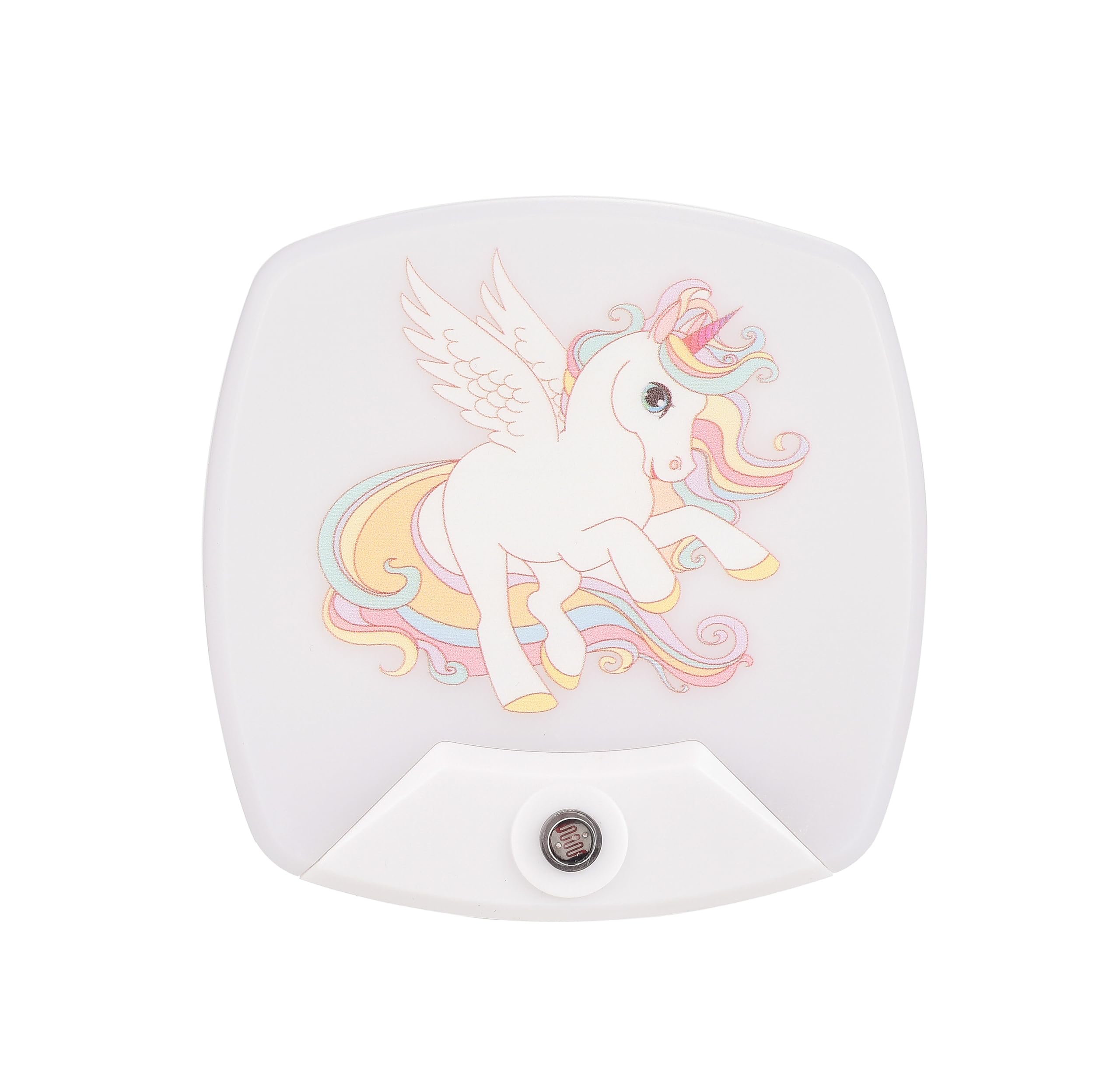 2 Pack - Cartoon Unicorn LED Plug-in Night Light for Kids - Wall Lamp Take Good Care Children Sleep Light Sensor Auto Controlled