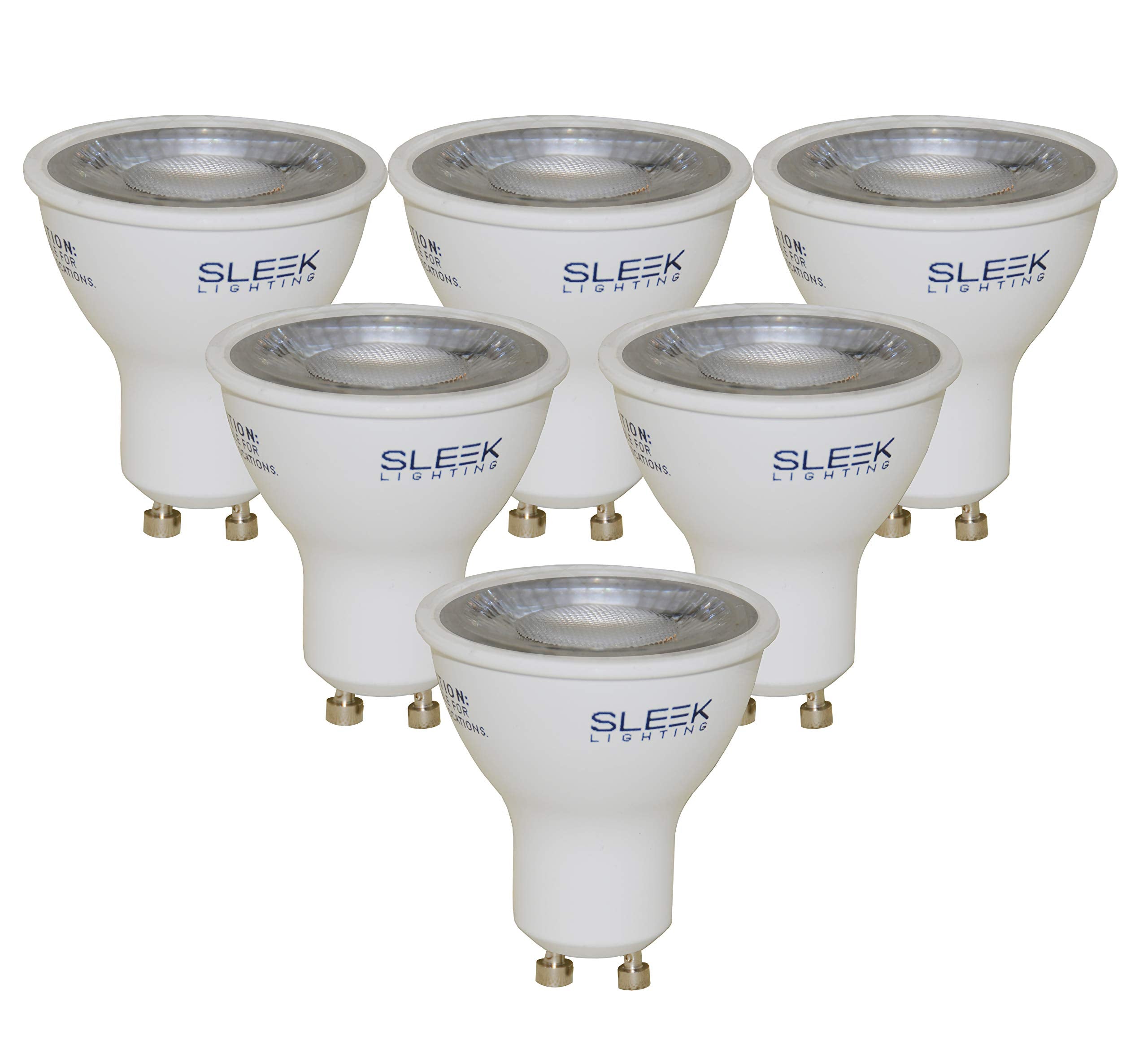 Sleeklighting Gu10 Led, 6.5 Watt, Dimmable,500 Lm, Light Bulb Spotlight, Recessed, Track Lighting. Ul & Energy Star Listed (Pack