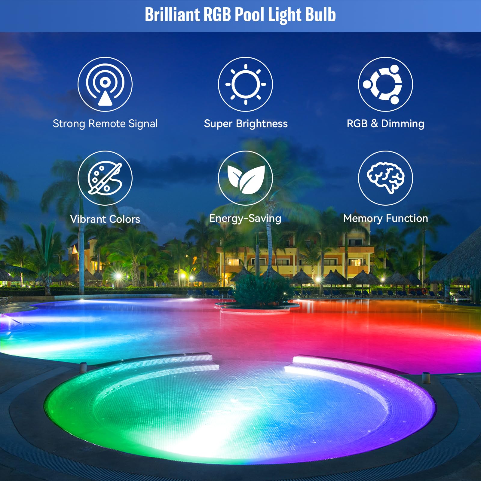 2025 Upgraded Pool Light Bulb, 120V 90W Color LED Pool Lights for Inground Pools, RGB Color-Changing & Remote Control, Enhanced