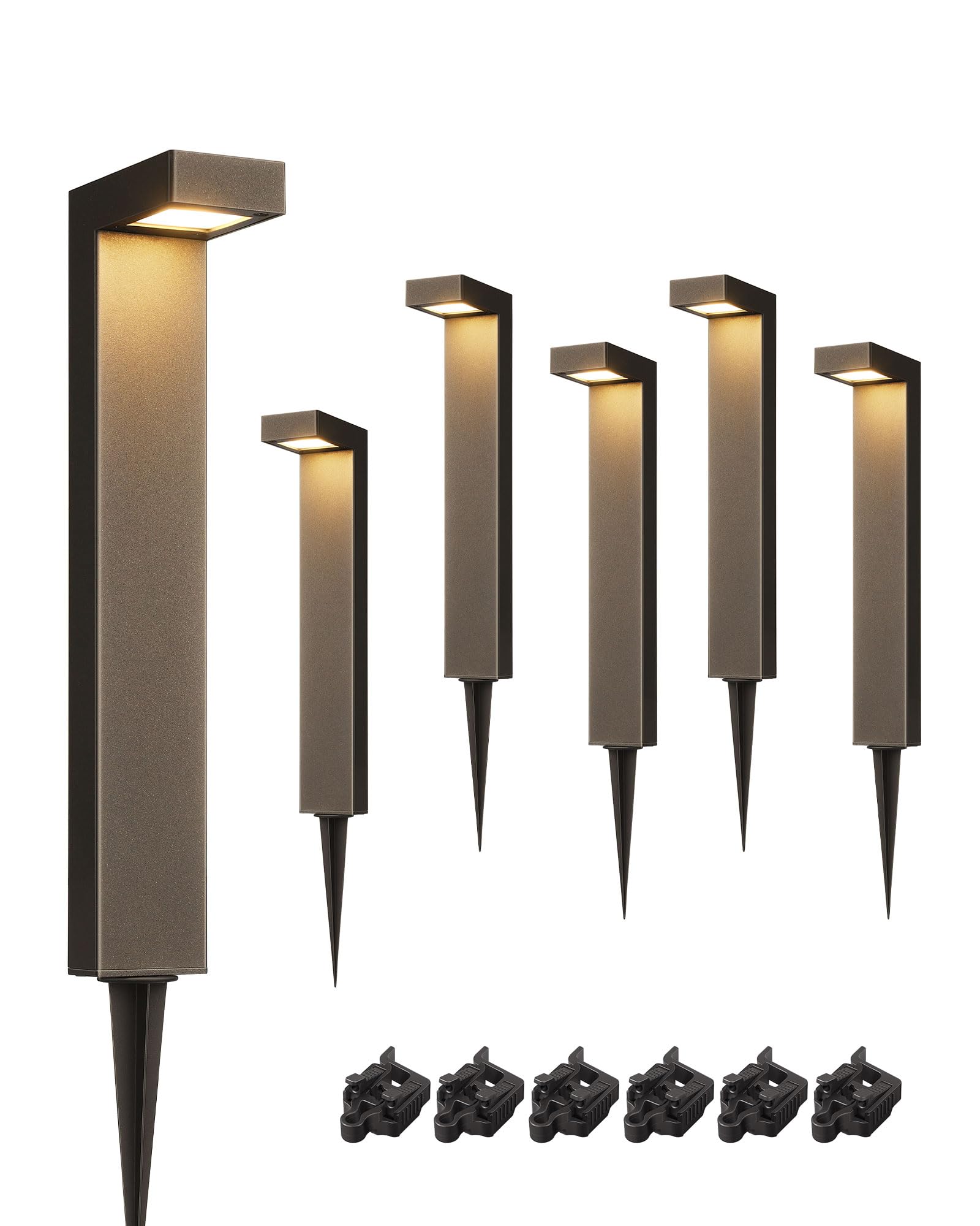 EDISHINE Low Voltage Landscape Lighting, 3.2W 3000K 50,000Hrs Electric LED Pathway Lights Wired, 12-24V Waterproof Outdoor Lands