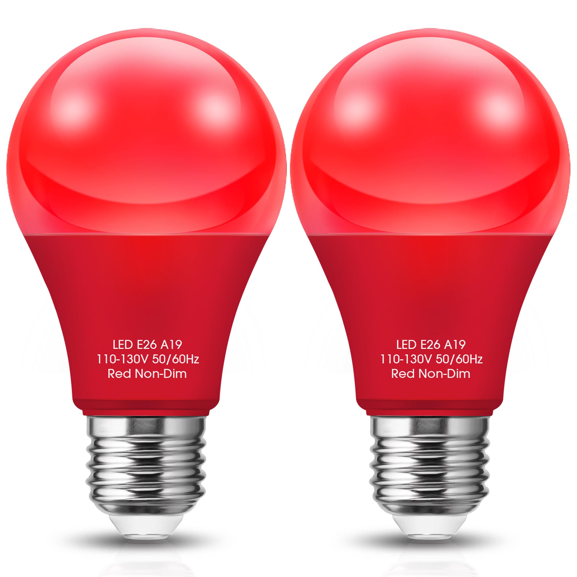 Doresshop Red Liight Bulbs  A19 Led Christmas Light Bulbs  9W (60 Watt Equivalent) E26 Light Bulbs 720Lm Red Bulbs Outdoor For Halloween Christmas Lighting  Porch  Non-Dimmable  2 Pack