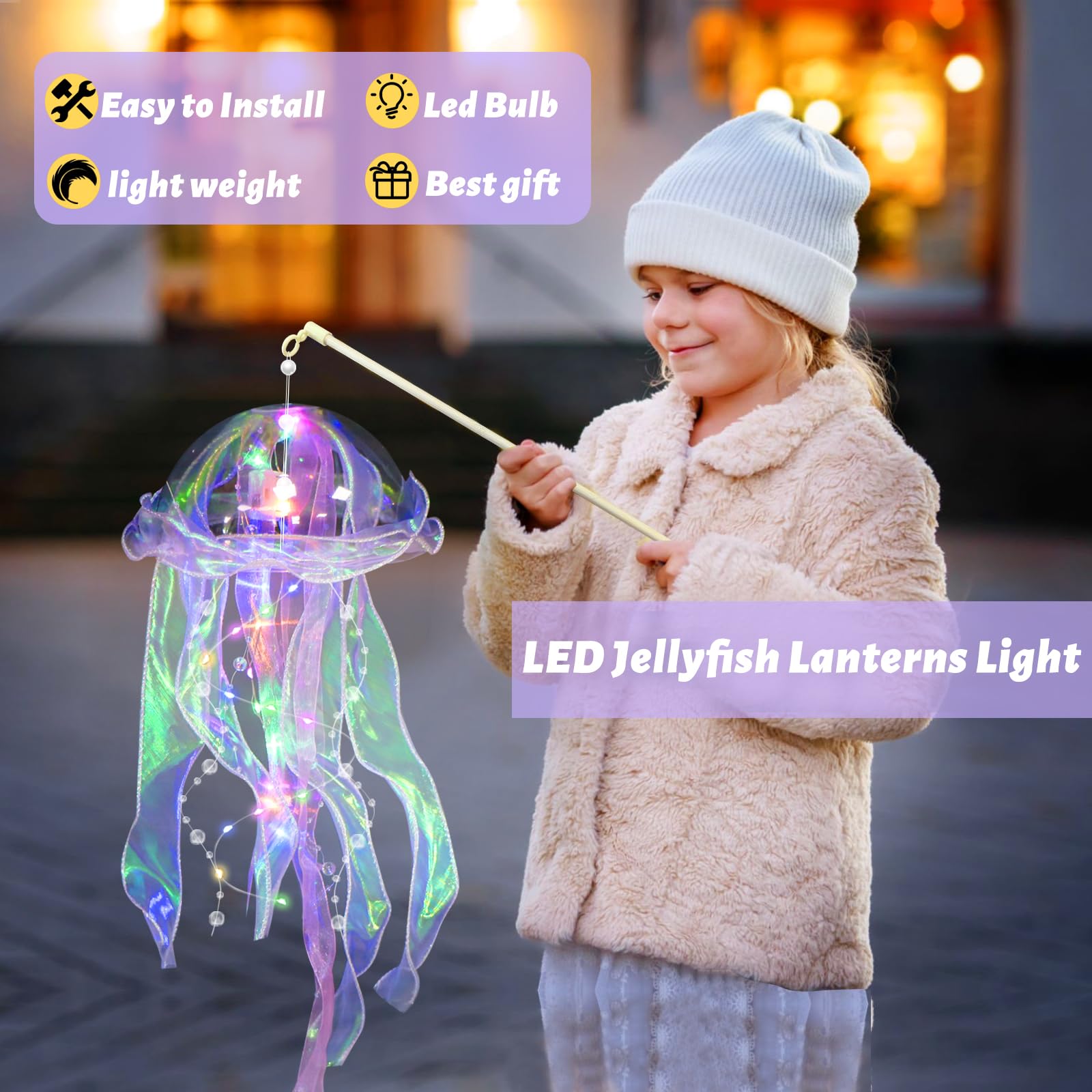 Ycitusi Jellyfish Lanterns - 8 Pcs Jellyfish Party Decorations, Hanging Jelly Fish Lanterns For Mermaid Theme Party Under The Se