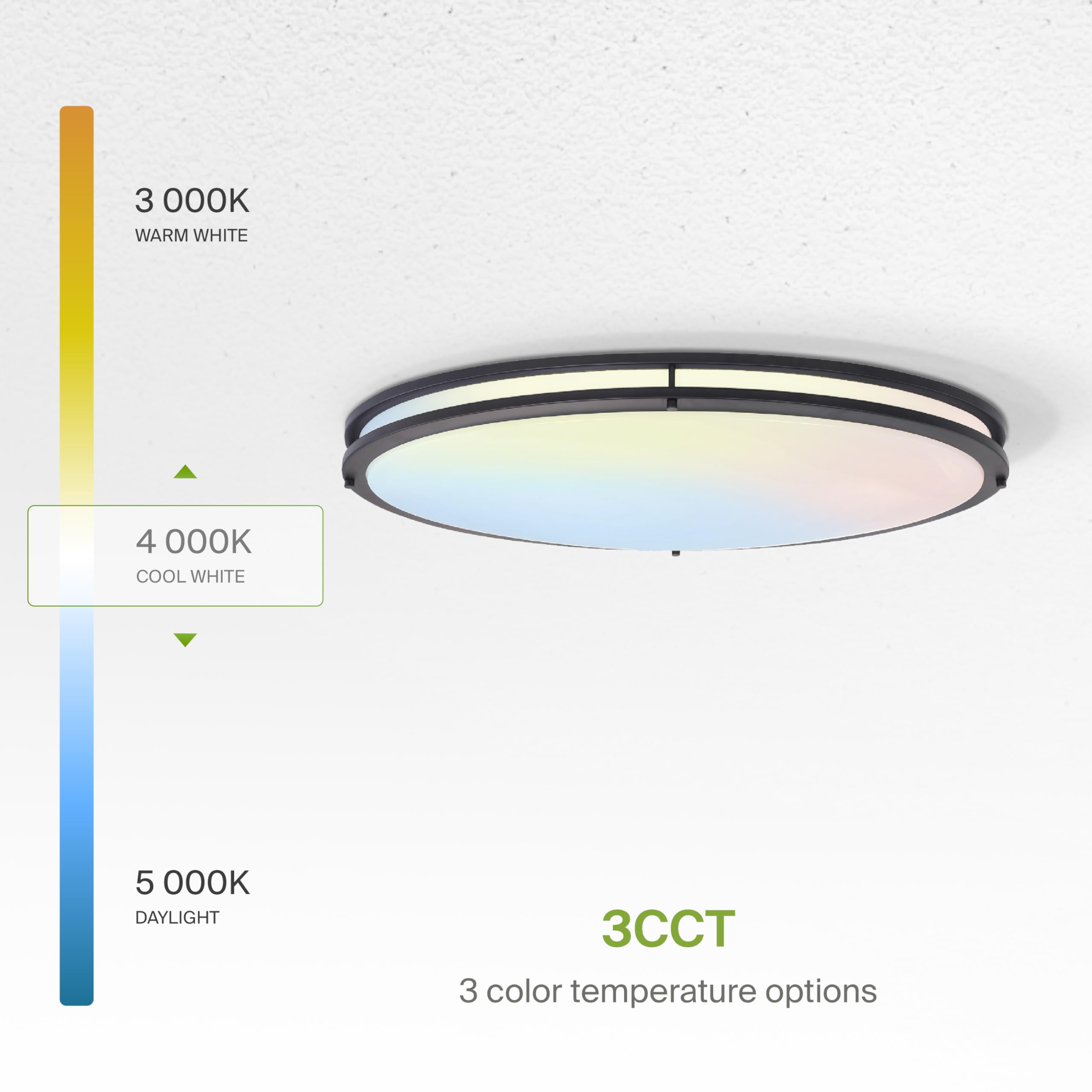 ASD LED Flush Mount Light Fixture, 32 Inch, 45W, Dimmable, Energy Star, Oil-Rubbed Bronze, 2 Pack, Model A-LFMOV-M32D