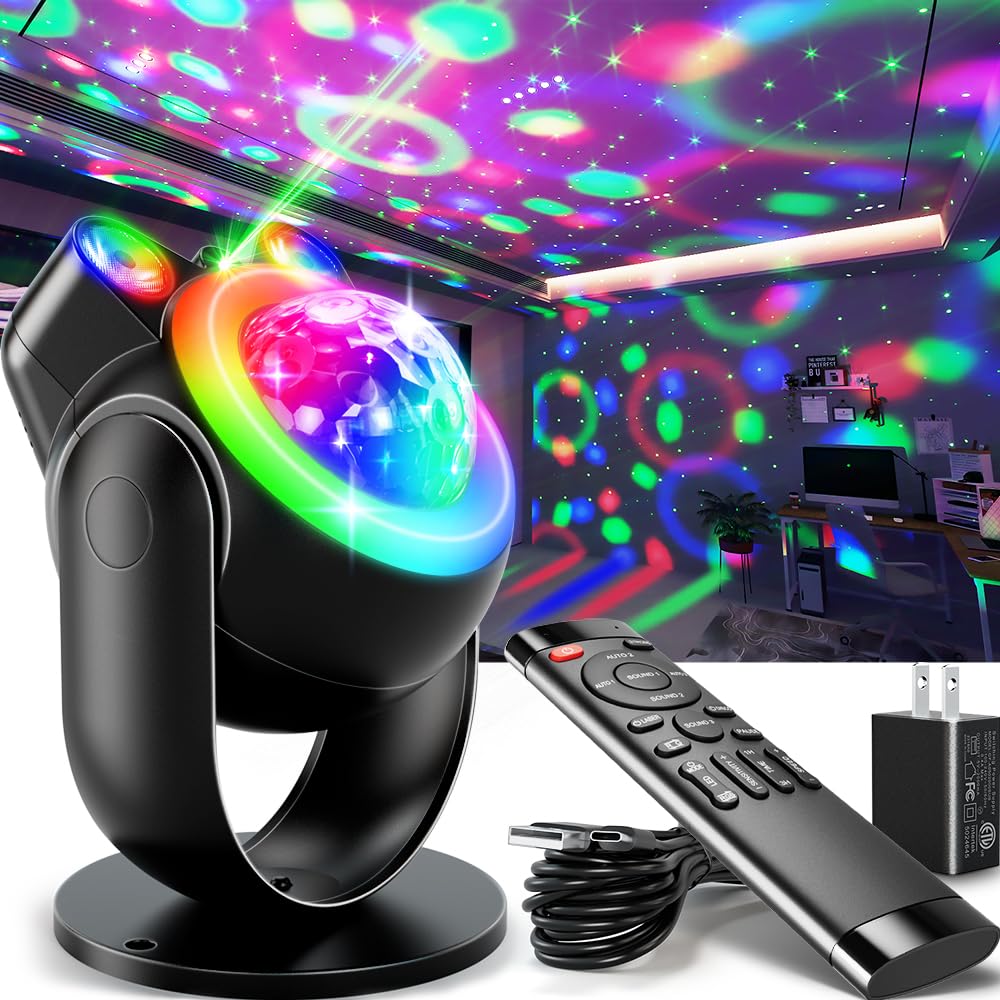 Party Lights Dj Disco Light Disco Ball Lights With Star Projector Sound Activated Strobe For Parties, Bar, Birthday, Wedding, Dj