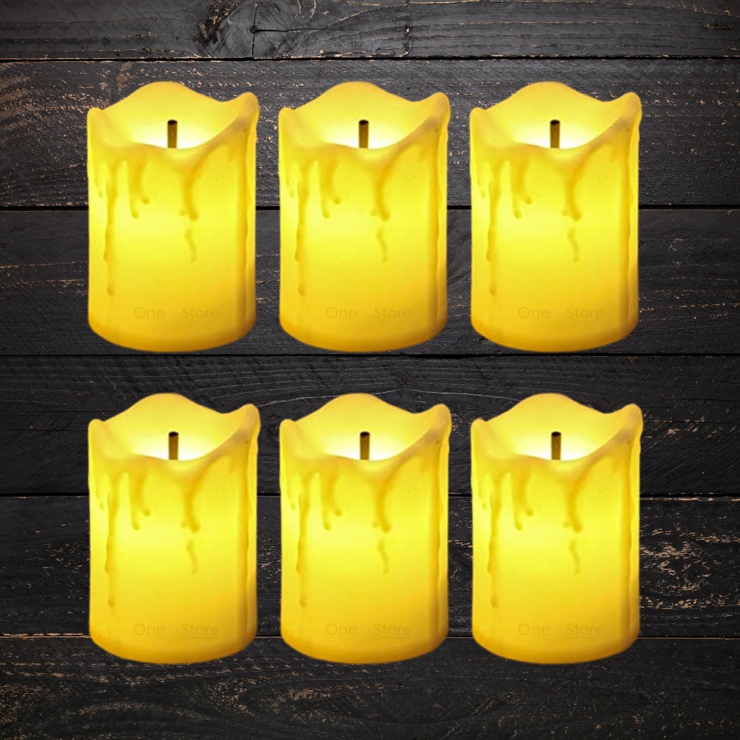 One94Store LED Tea Light Flicking Candle 6 Pieces Decorative Smokeless Flameless Acrylic Candles Lights for Home Decoration for