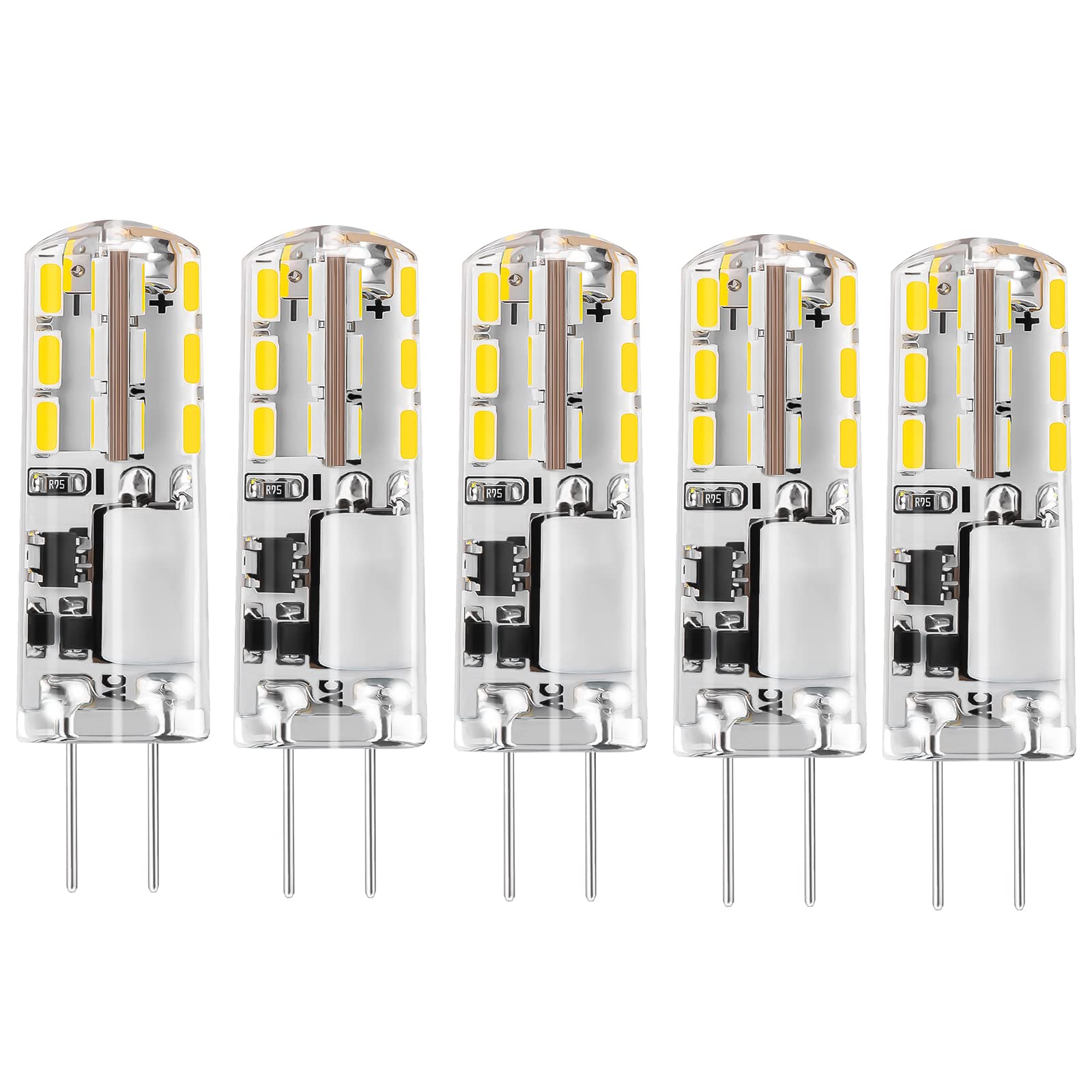 I-Shunfa G4 Led Bulb T3 Jc Bi-Pin Base, 12V Ac/Dc, 1.24W, 93Lm, 6000K Cool White, Flicker-Free, Energy-Saving, 30,000 Hour Lifes
