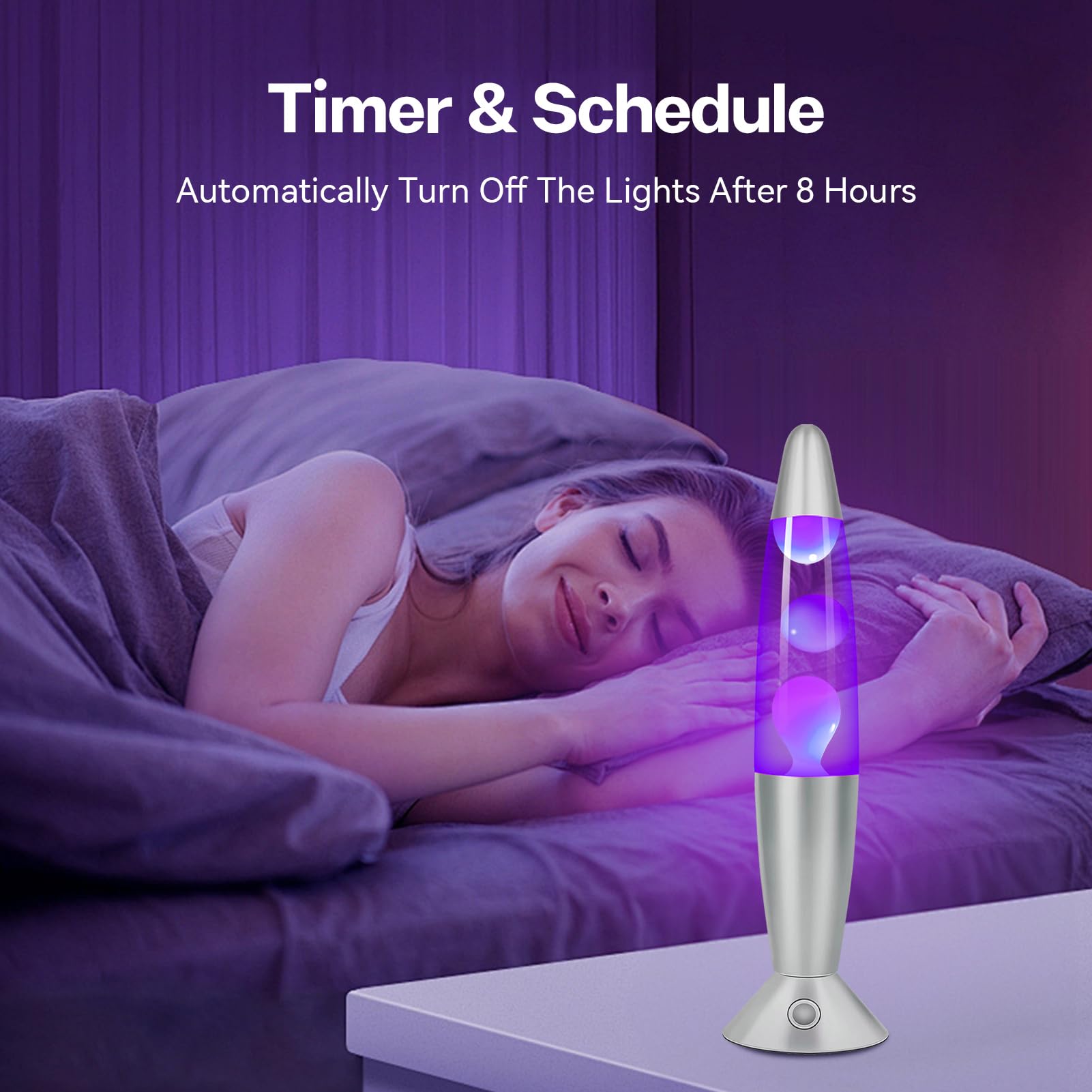 Lazzgan 17" Color Changing LED Liquid Motion Lamp with Remote Control, White Wax, Night Light for Home Decoration and Gifts