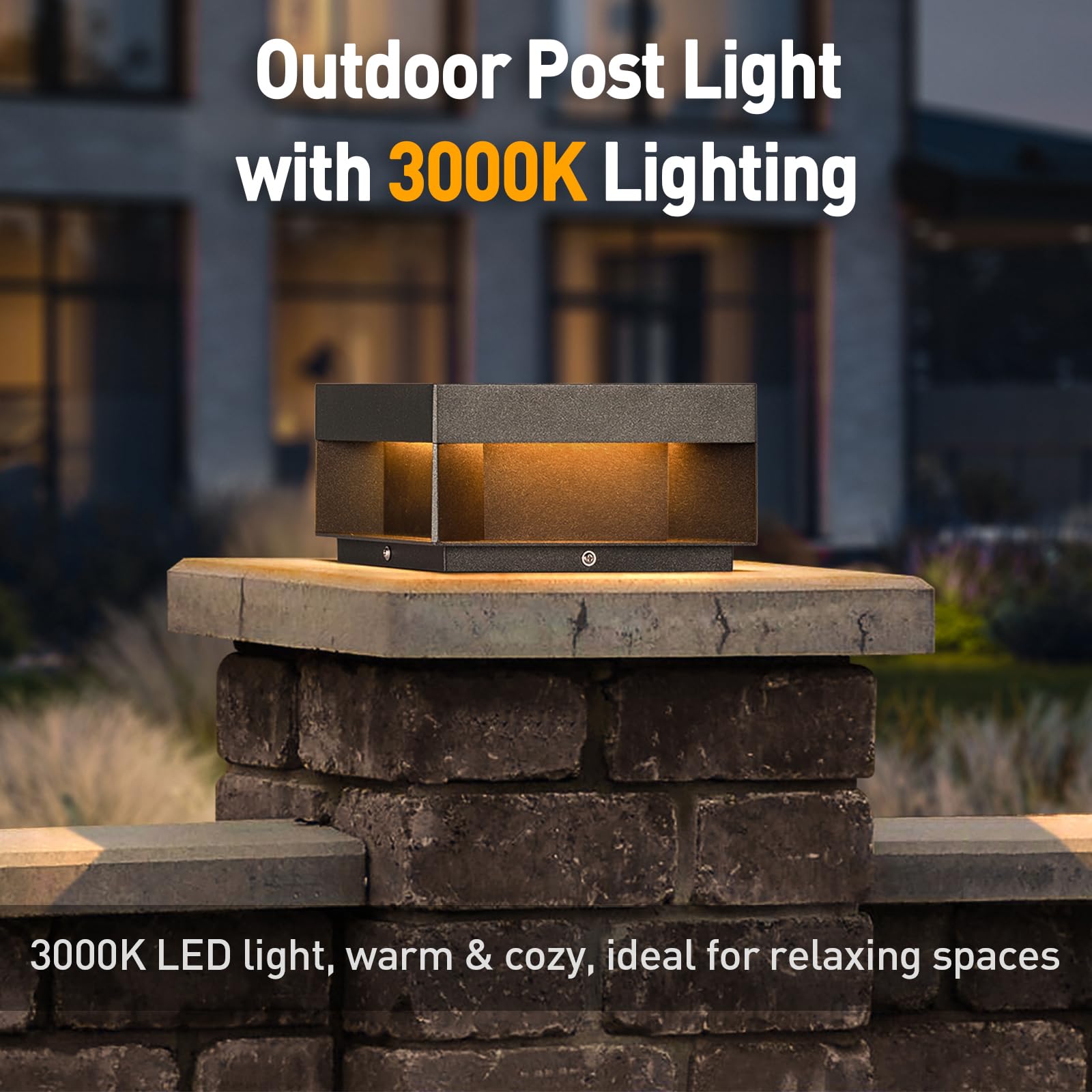 Mvbt 7.9&quot; Led Modern Post Light - Waterproof Aluminum Lantern For Patio & Garden Decoration