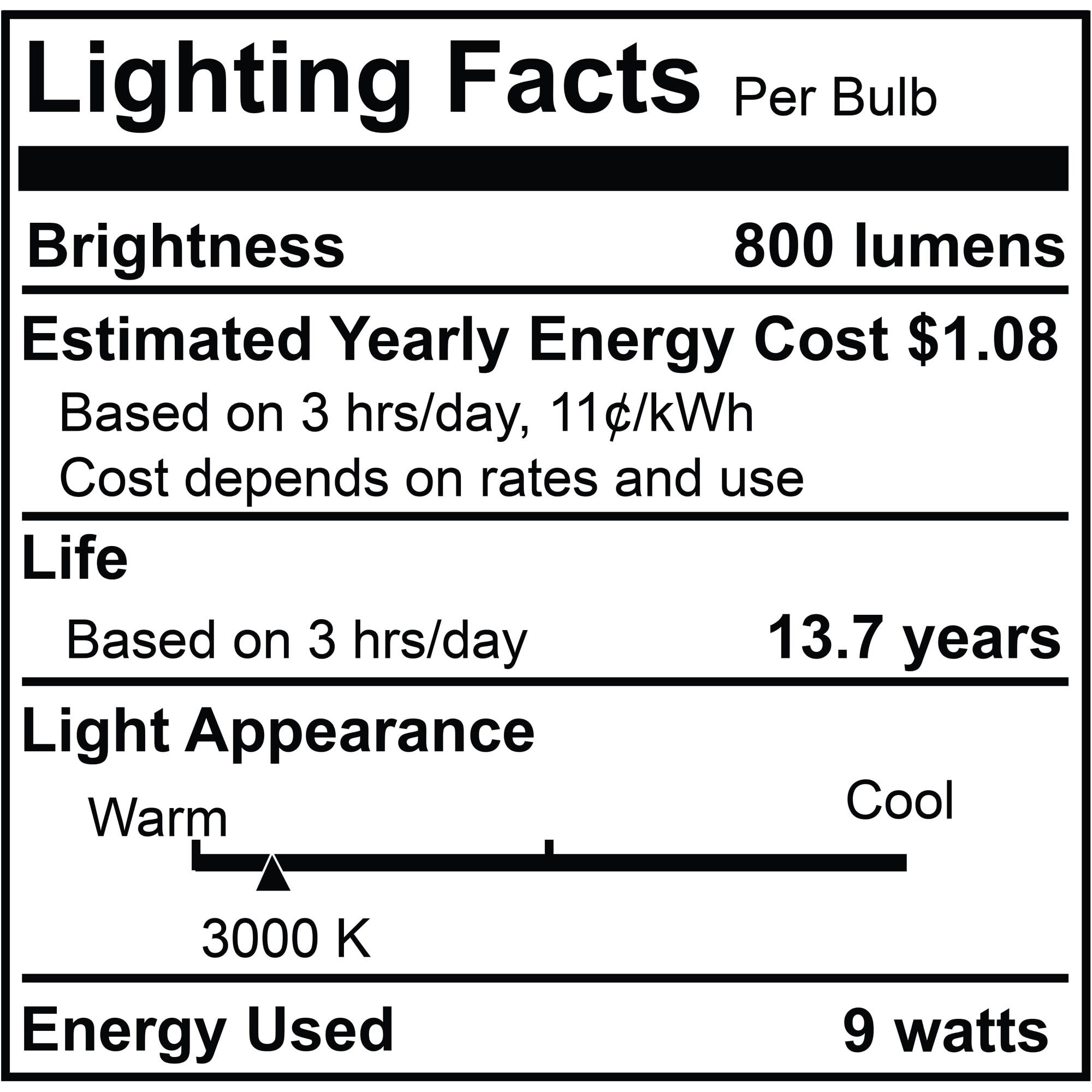 9 Watt Led St18 / St19 Light Bulbs, Warm Dimming 3000K (Soft White) - 1800K (Candlelight), 800 Lumens