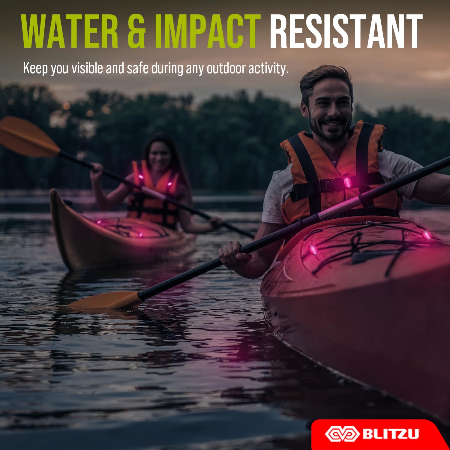 BLITZU Dog Lights for Night Walking Running Gear Running Reflective Gear Stroller Lights Walking Light Night Walking Dog Collar