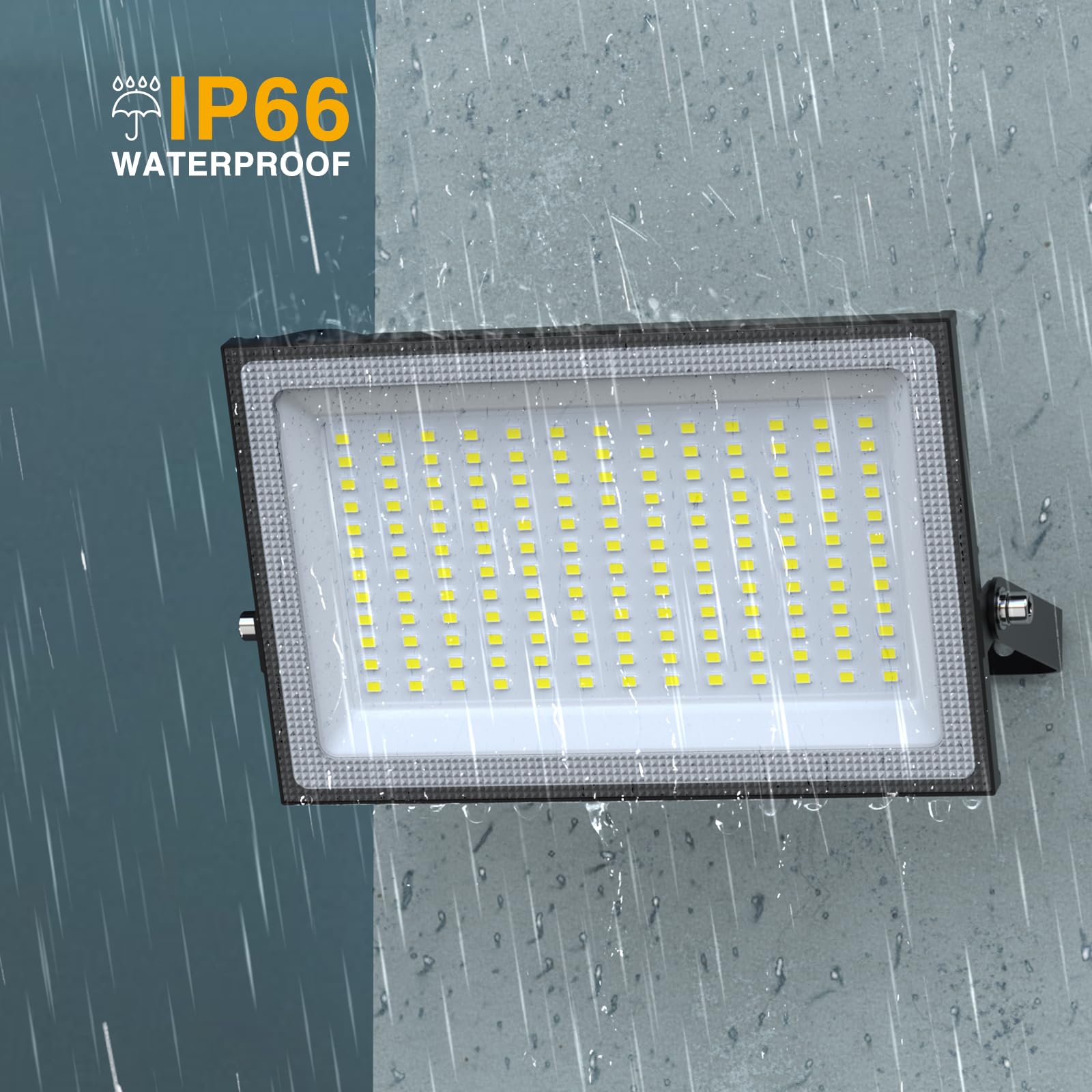 Onforu 150W LED Flood Light - 12000LM, IP66 Waterproof, 2 Pack, 6500K Daylight White, Black - Ideal for Outdoor Sports and Security