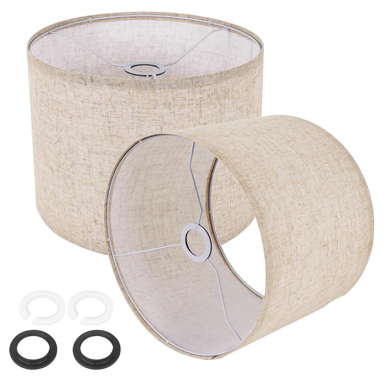 JCPYIUL Drum Lamp Shades Set of 2  Linen Lampshade Replacement for Table  Small Floor Lamps&Bedside Lamps  8.85x11.02 2 Pack