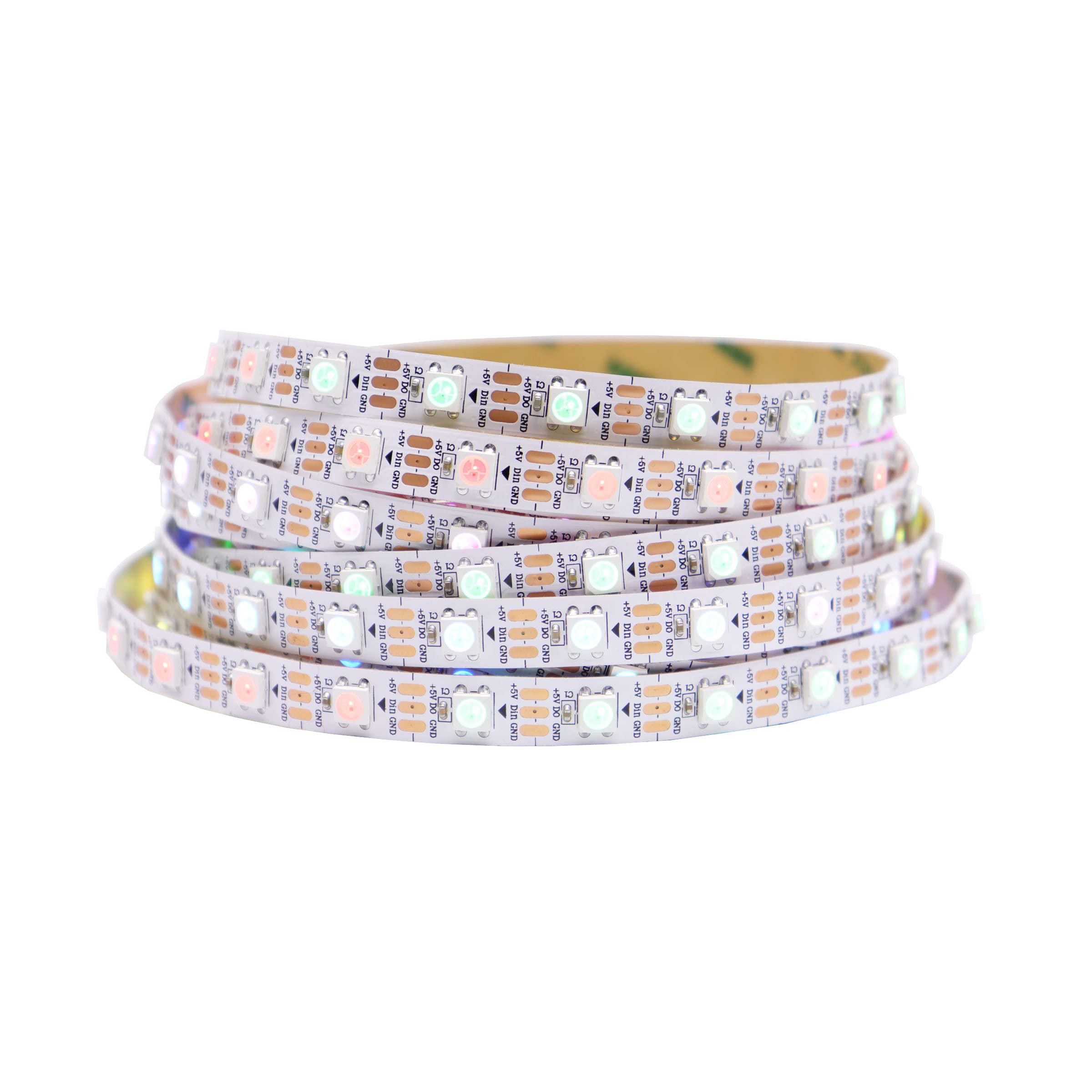 LOAMLIN WS2812B IC RGB 5050SMD ECO Individual Addressable LED Strip Light, 16.4FT 300LED 60LED/m Flexible Full Color IP30 DC5V W