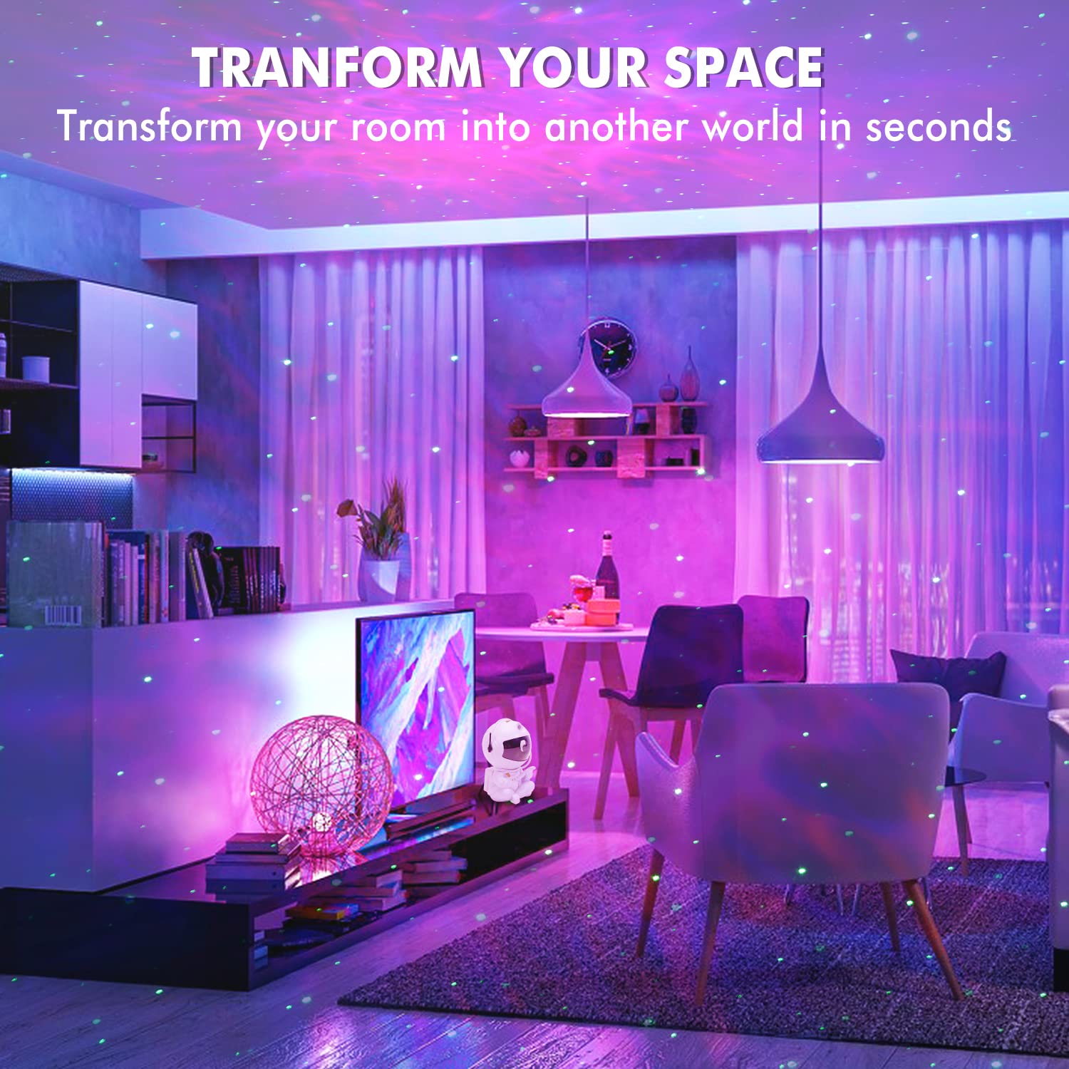 Astronaut Star Projector, Kids Night Light, Nebula Projector Light. Galaxy Bedroom Projector, Adult Playroom/Home Theater/Ceiling/Room Decoration