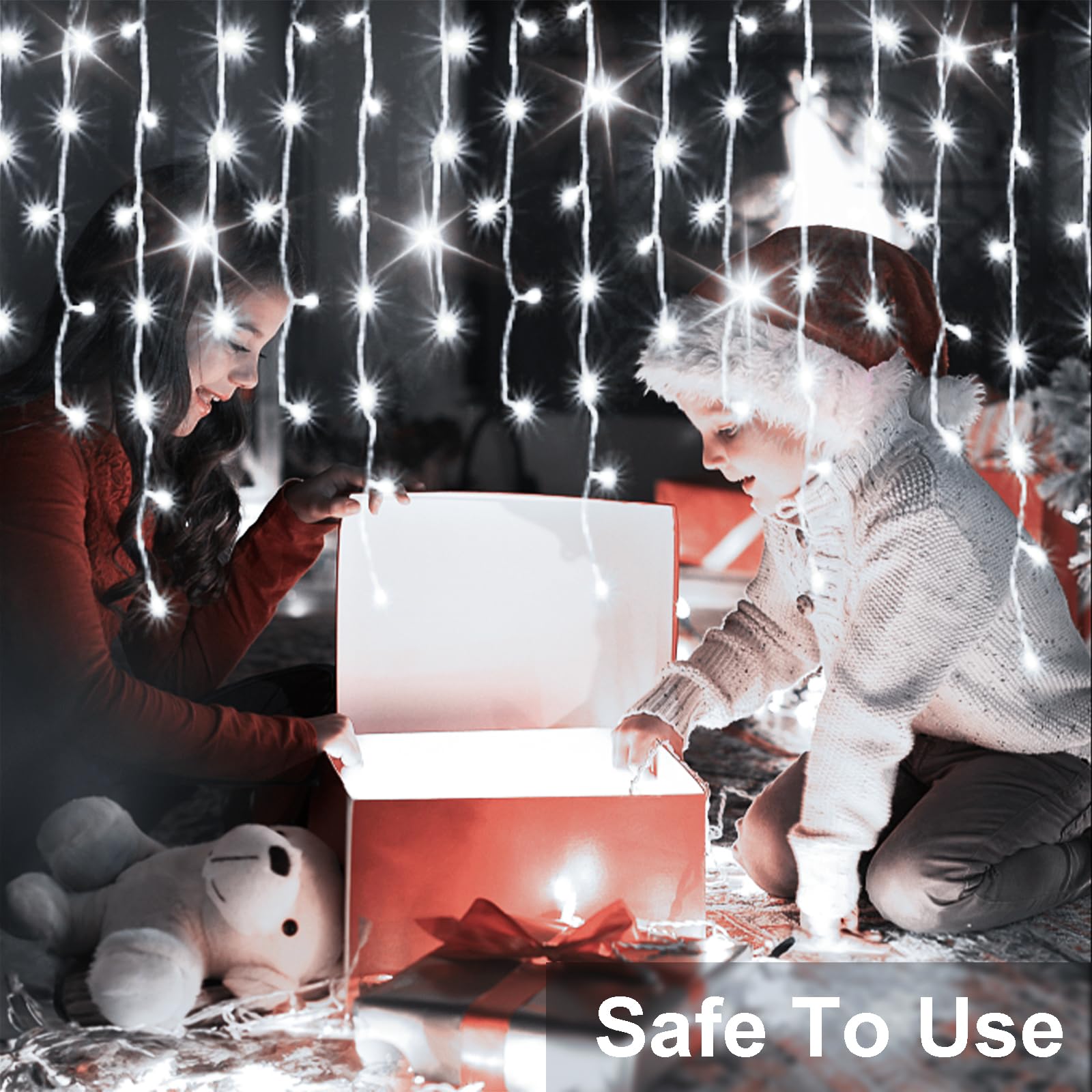 Jxledayy 65Ft 640 Led Cool White Outdoor String Lights - 8 Modes, Waterproof, Timer