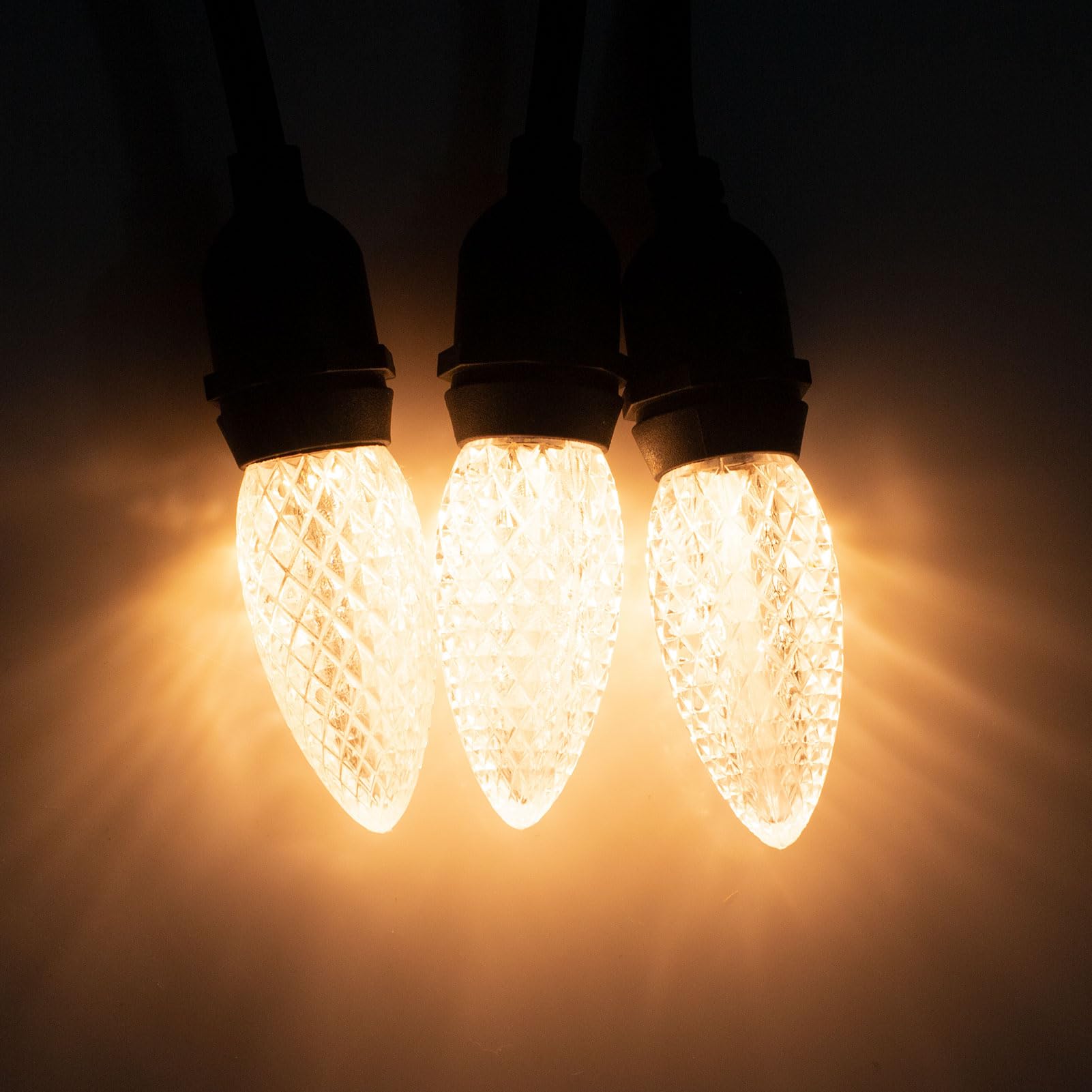 Meconard C9 Led Replacement Christmas Light Bulbs, C9 Shatterproof Led Bulbs For Christmas Indoor Outdoor String Lights,E17 Intermediate Base, Commercial Grade Holiday Bulbs, Warm White, 25Pack