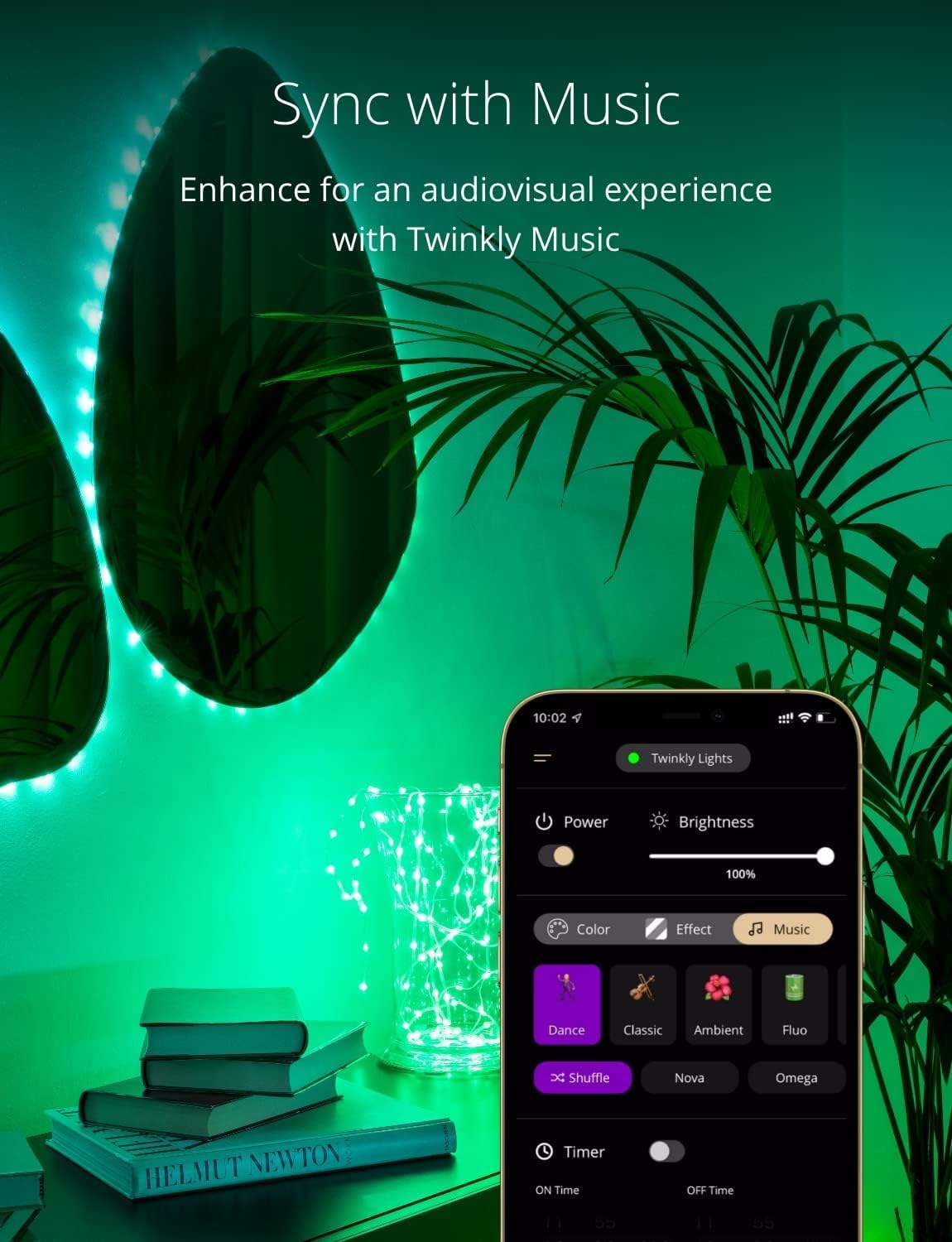 Twinkly LED Strip Lights, 10ft Multicolor RGB, USB Powered, Compatible with Alexa & Google Home, Black Wire, Model TWD060STP-B