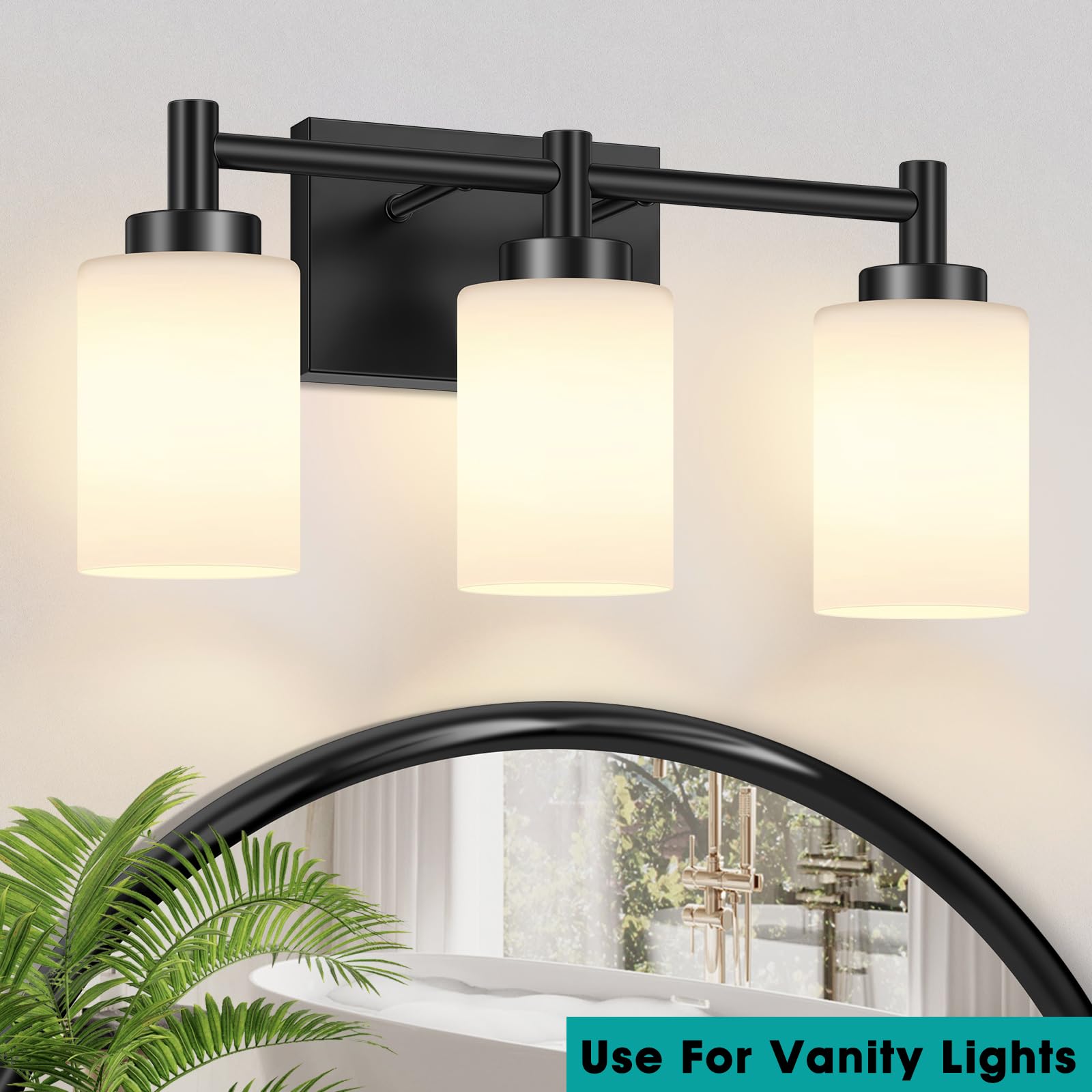 Asnxcju 3-Pack White Glass Shade Replacement, Cylinder Light Fixture Cover, 5.4In Height, 3.94In Diameter, 1.69In Fitter, White