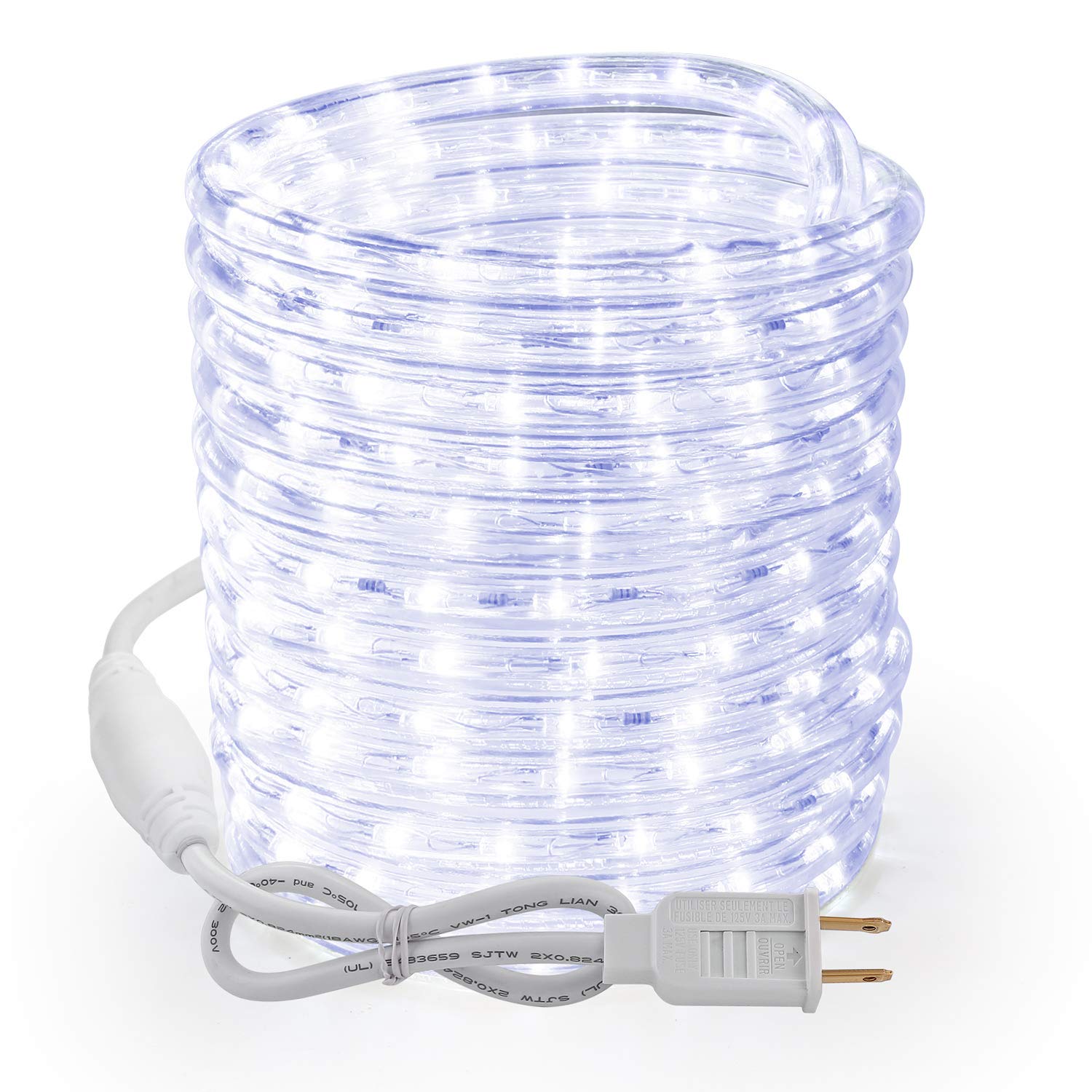Brizled 18Ft Led Rope Lights, Cool White, Flexible Indoor Outdoor Decor, Etl Listed, Connectable For Holiday, Garden, Yard, And Patio