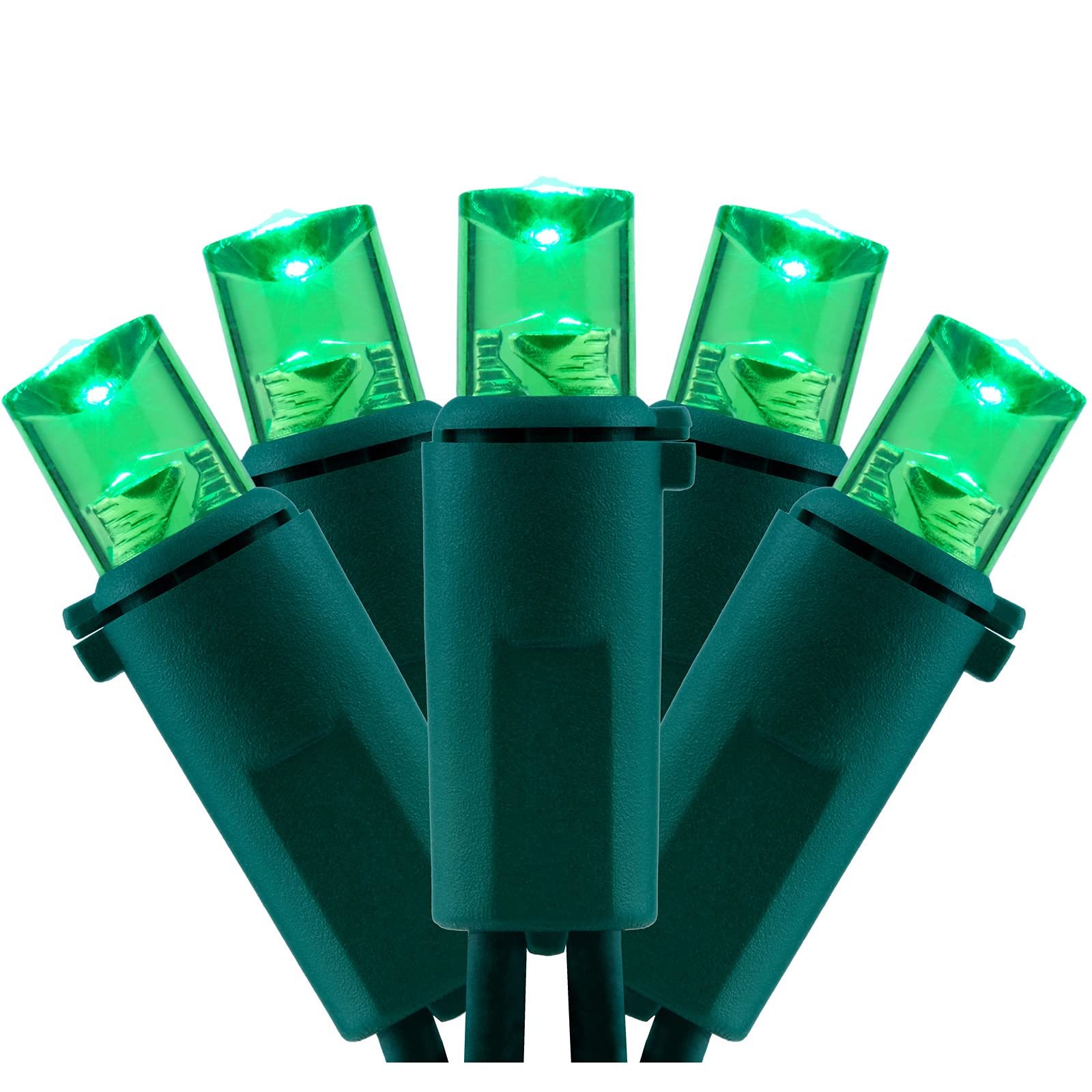 YULETIME 200 Green Wide Angle LED Christmas Lights  66 Feet Green Wire UL Certified 5mm Holiday String Light Set (Green)