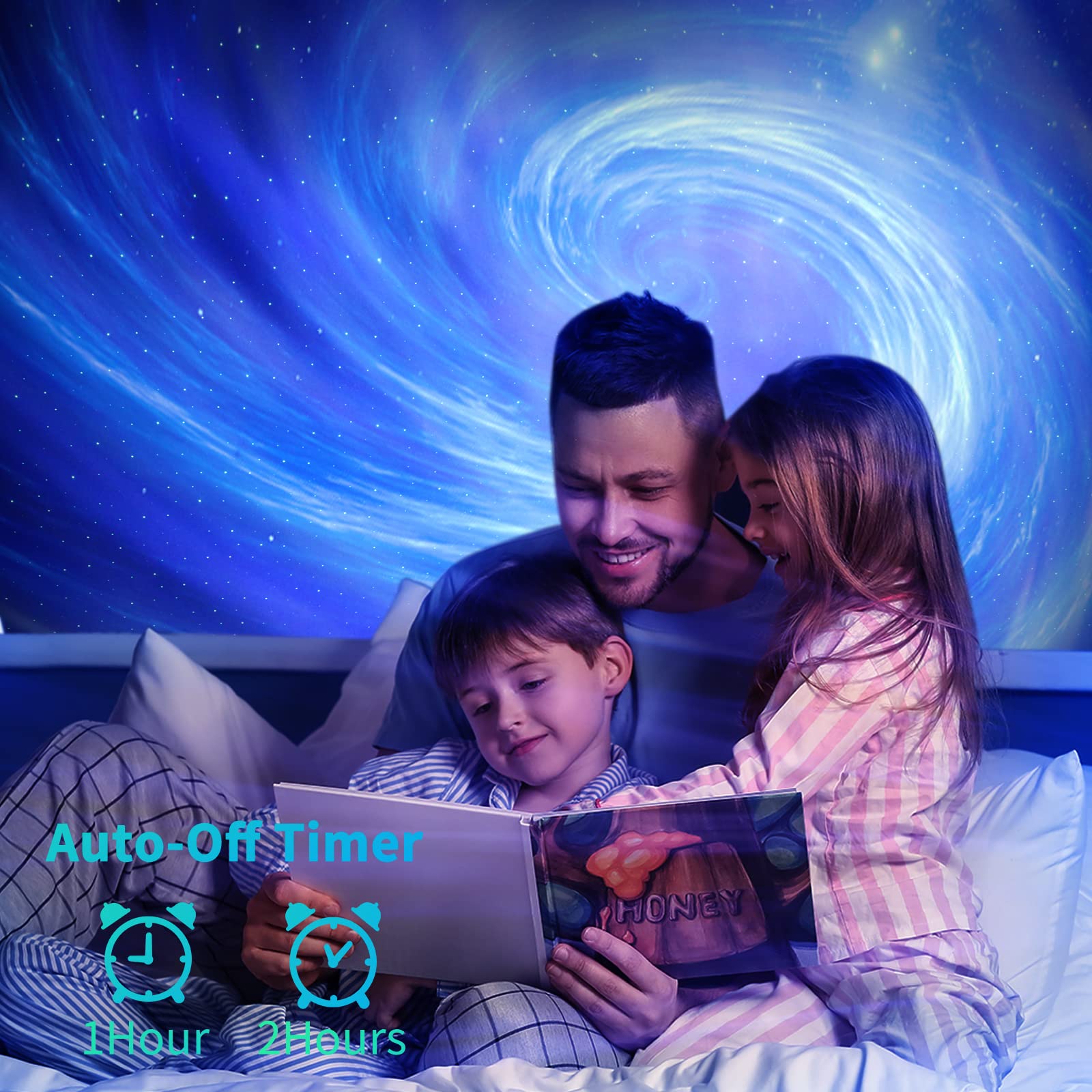 AIRIVO Galaxy Light Projector & Music Speaker, Black-Galaxy, Model HJ-XKD09, Night Light & Sound Machine for Kids & Adults
