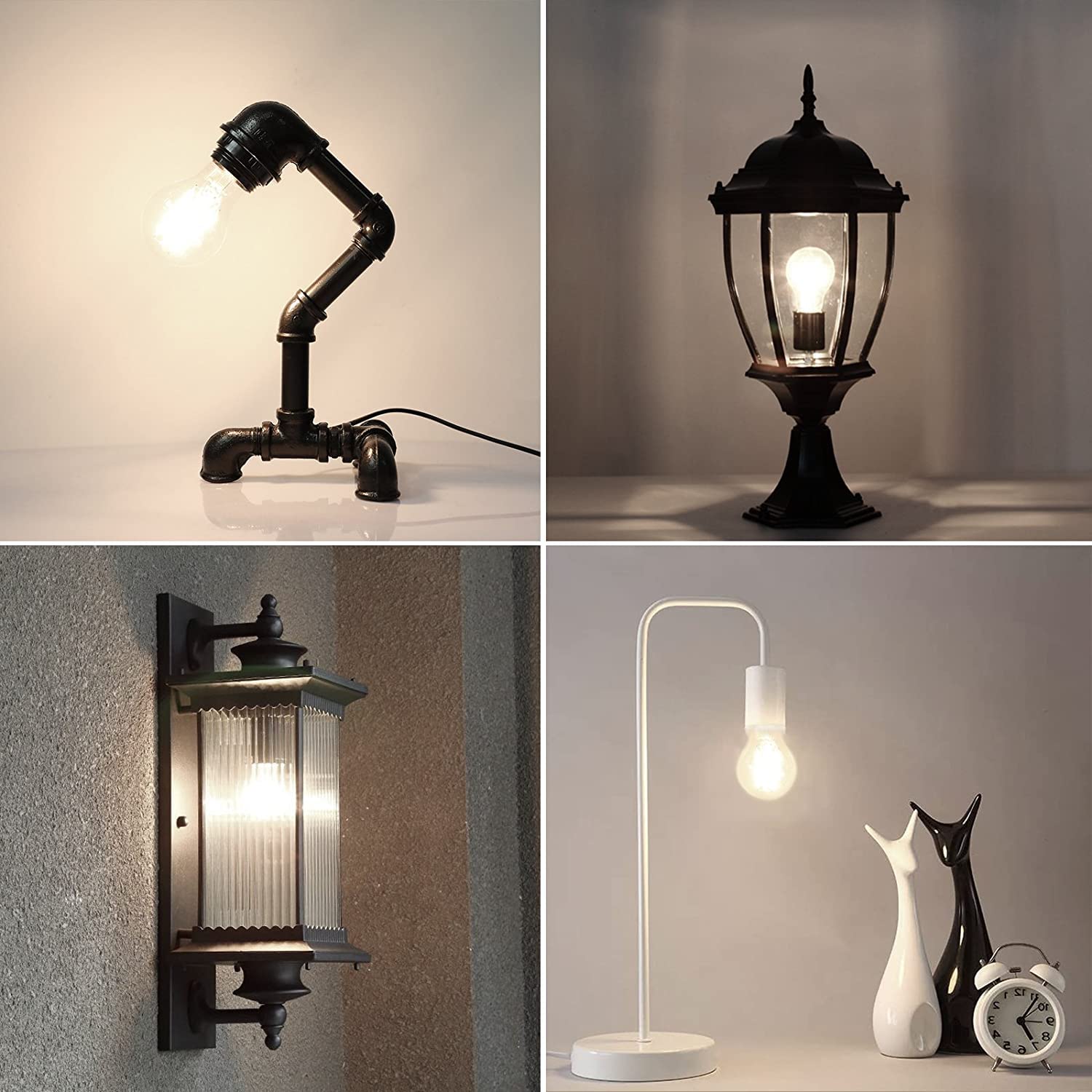 Notoc Led Edison Bulb,Antique 40W Vintage Edison Bulb,E26 Light Bulb Non Dimmable Led Bulb 450 Lumens Daylight 4000K,Pack Of 6