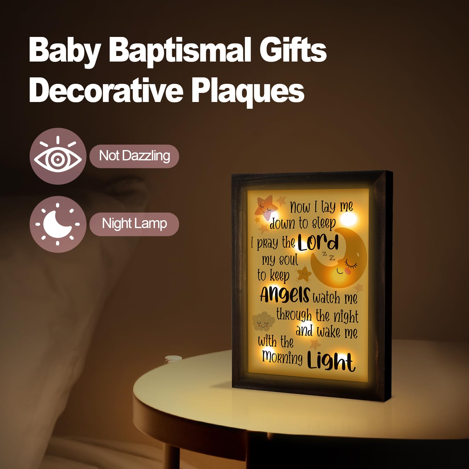 Baptism Gifts For Baby - Christening Gifts For Girls And Boys  Nursery Decor Night Light - Now I Lay Me Down To Sleep