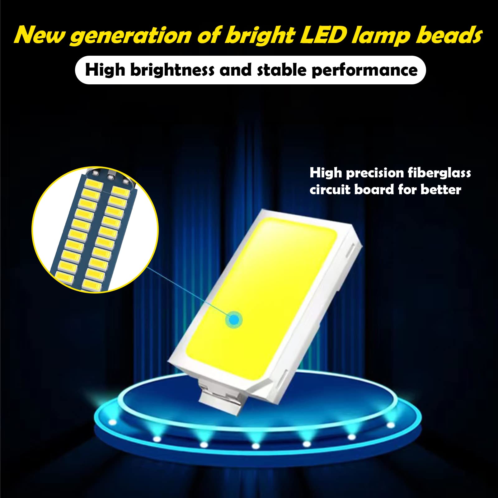 Yonput Auto 578 Led Car Bulb 211-2 Led Festoon Bulb 41Mm 42Mm 1.65In 212-2 Led Car Bulb For Car Map Light Dome Light, 3014 Chips 6000K White Super Bright Interior Led Car Bulb (4 Pcs)