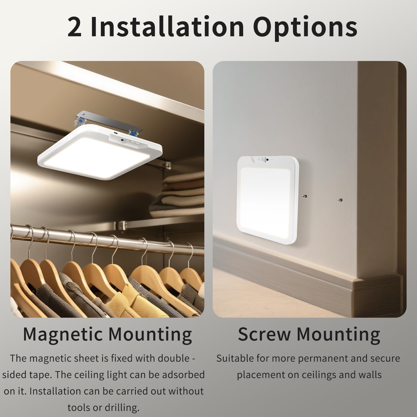 Usb C Rechargeable Motion Sensor Ceiling Light 550Lm With Remote  3000K 4000K 6000K Magnetic No Wiring Led Ceiling Light Battery Powered For Shower Stairs Hallway Porch Pantry Garage Patio Shed