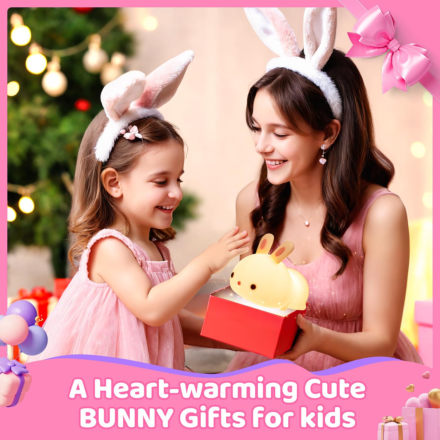 One Fire Bunny Night Light For Kids 16 Colors+ Silicone Soft Toddler Night Light  Dimmable+Rechargeable Nightlight For Kids Room  Easy Tap Control Bunny Lamp  Rabbit Lamp  Cute Stuff  Gifts For Girls