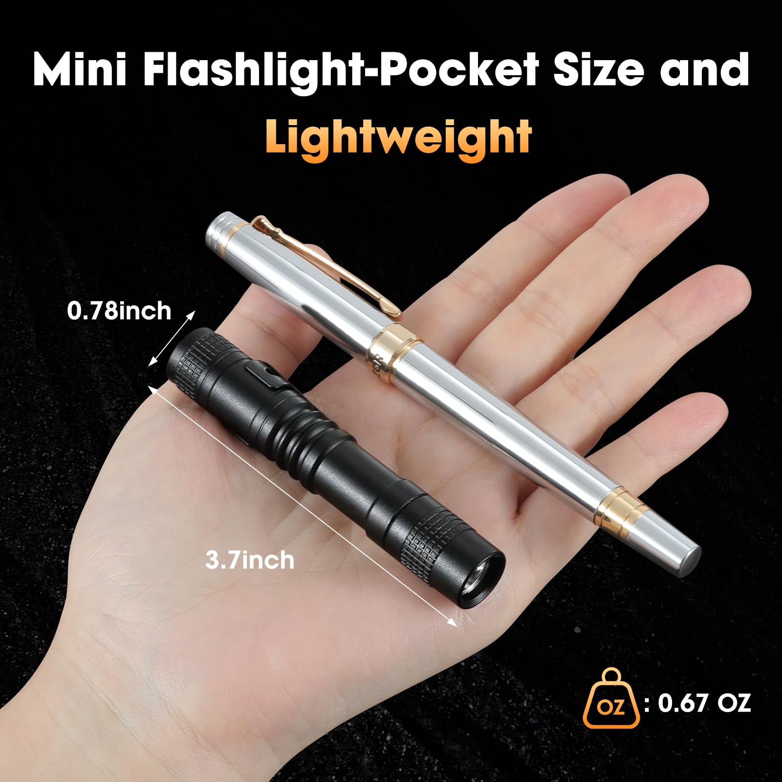 Cussity Pen Light Flashlight 10 PCS, LED Mini Torch, 3.7 Inch, Aluminum, Handheld for Outdoor Camping Emergency