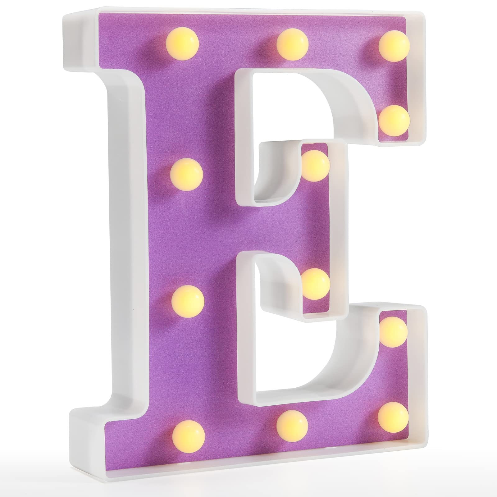 Pooqla LED Letter Lights - Purple Alphabet Sign, DIY Marquee Night Light for Home Party, Birthday, Wedding, Bar Decoration