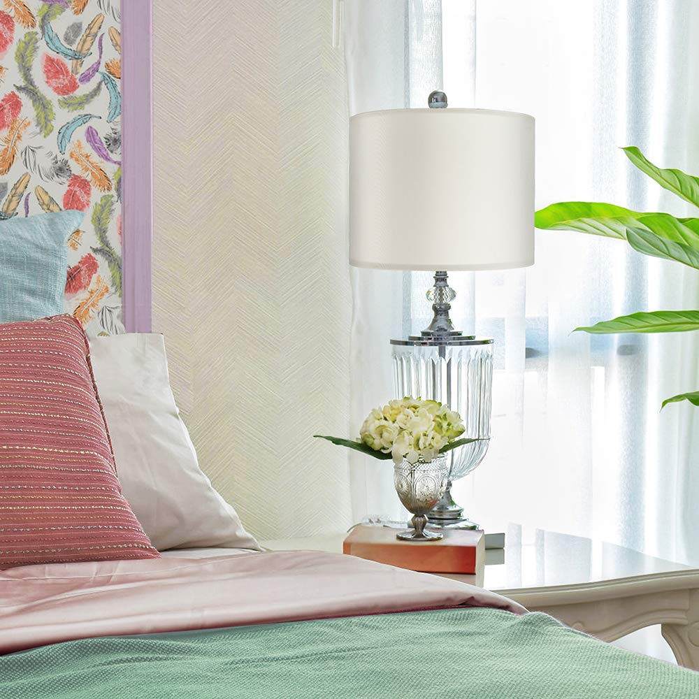 Wellmet Fabric Drum Lampshade, 14X14X11, Cream White, Modern Style, Spider Fitter, Model Ds-Tls