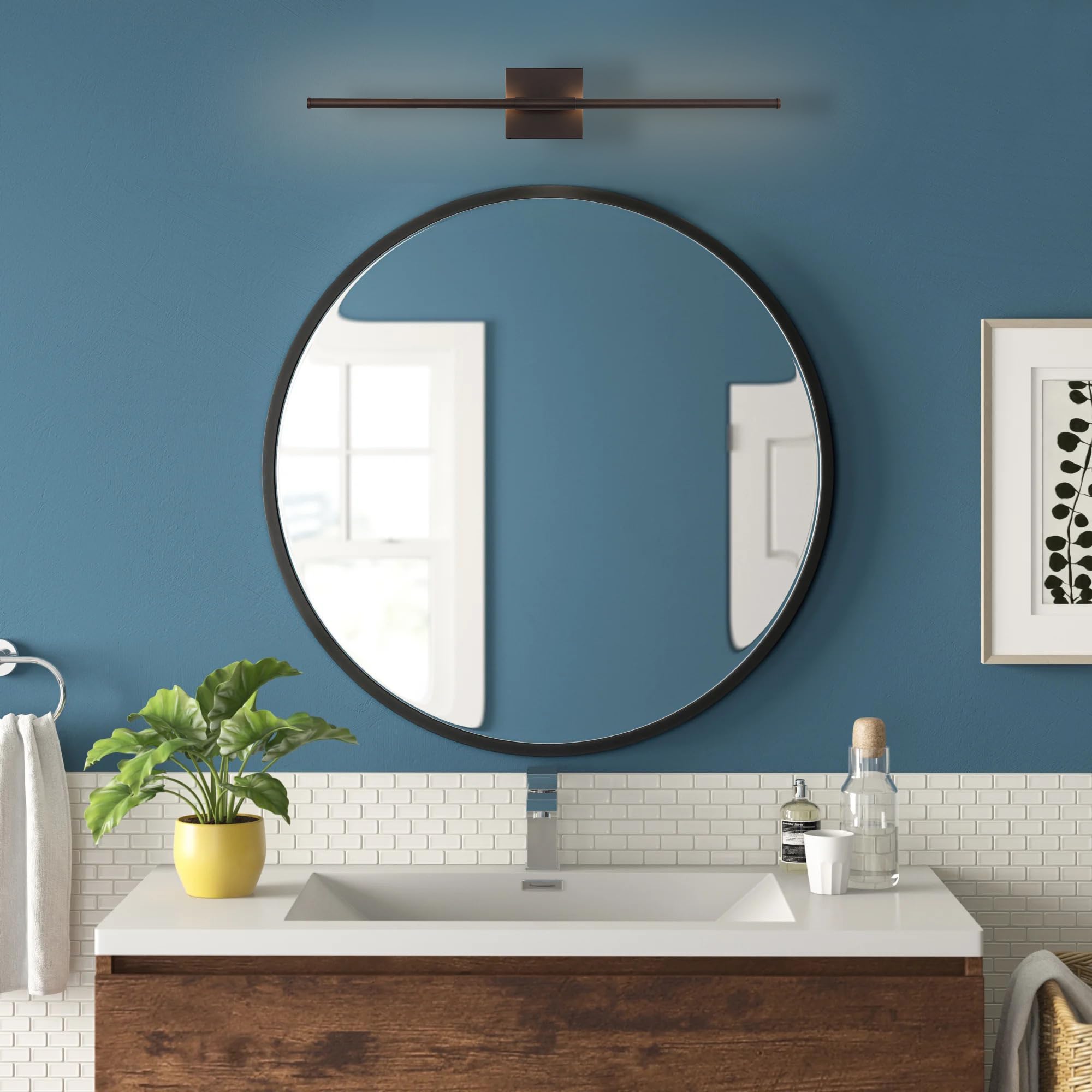 Jonathan Y Jyl7022D Makena 28'' Dimmable Integrated Led Modern Metal Wall Sconce Contemporary Minimal 3000K 10W Bulbs Entryway L