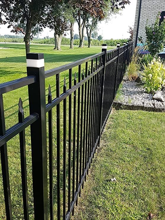 Ouyangl Solar Led Fence Post Cap For Wrought Iron And Aluminum Or Garden, Solar Fence Lights White Light, For Garden, Yard, Path