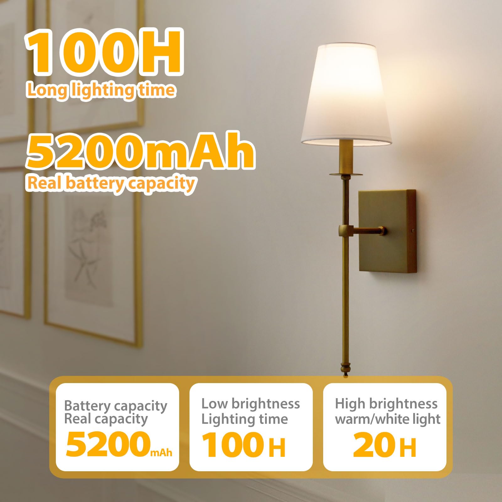 Passica Decor Battery Operated Wall Sconces Set Of 2 Two, Rechargeable Wall Lights With Dimmable Detachable Light Bulb, Remote Control, Lamp Fixture For Bedroom Living Hallway
