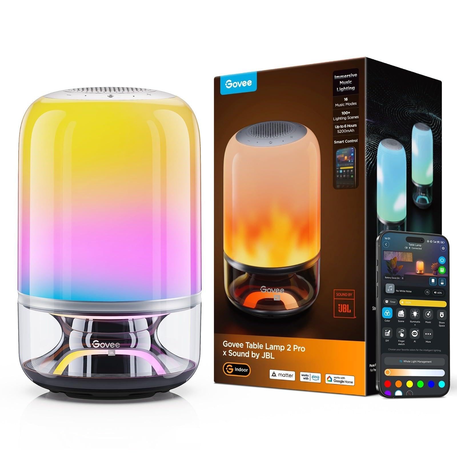 Govee RGBICWW Table Lamp 2 Pro Sound by JBL