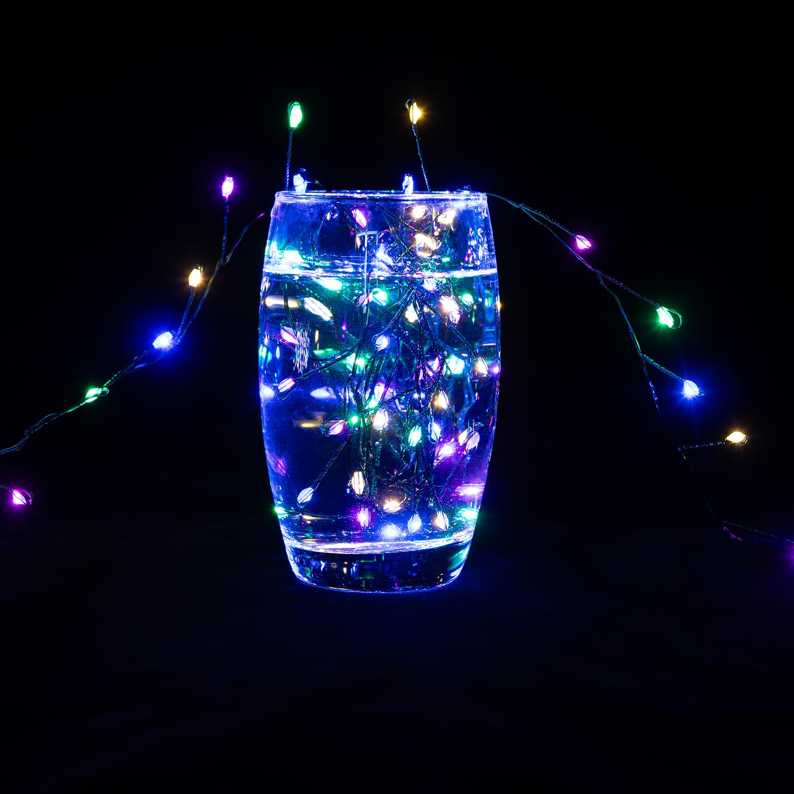 Zeluxdot 10Ft Waterproof Fire er Fairy Lights, 100 Leds, Multicolor With Remote, Green Wire For Indoor/Outdoor Decor