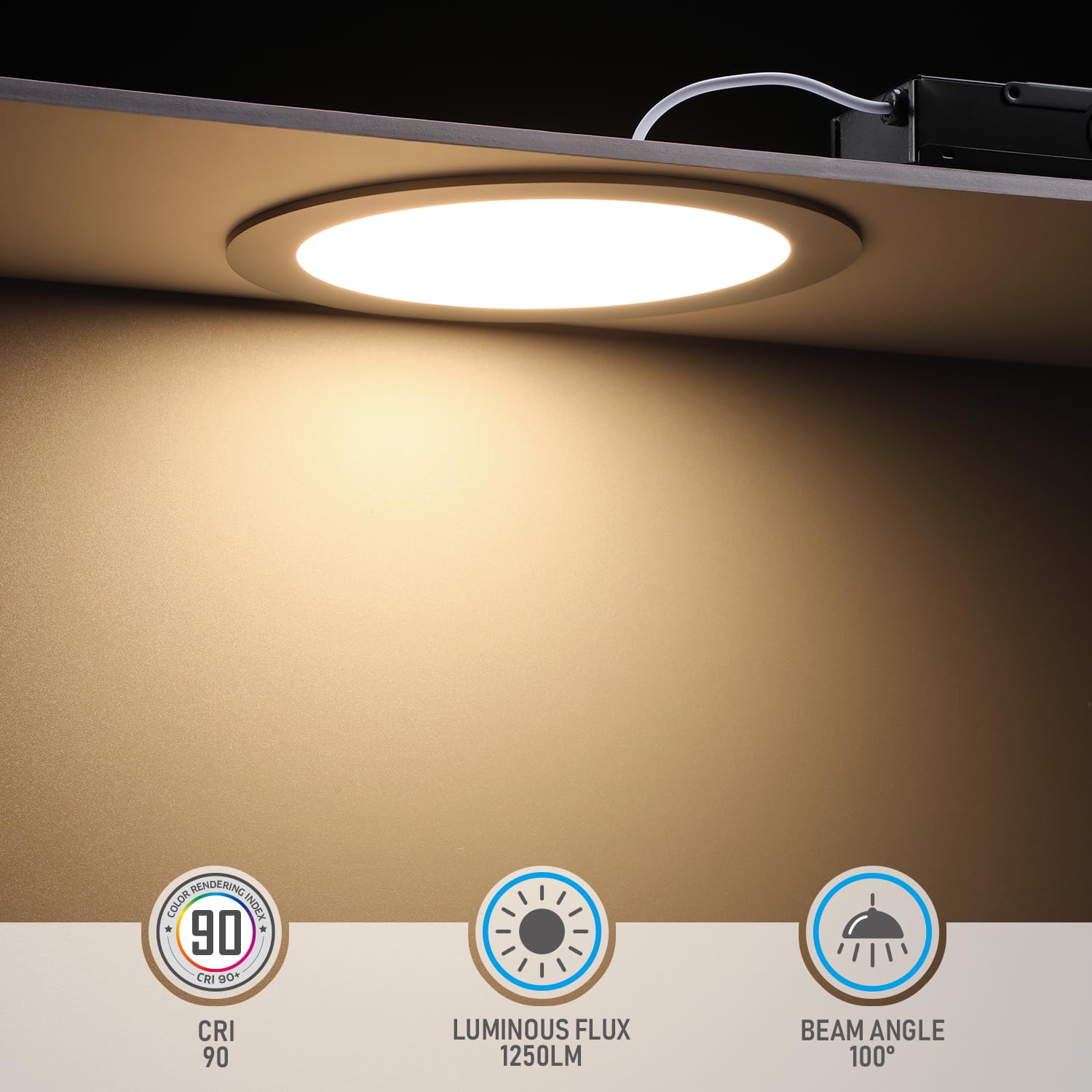 TORCHSTAR E-Lite Series 8 Inch Slim Recessed Light, 18W Dimmable LED, Oil Rubbed Bronze, Warm White (3000K), Model 39167,