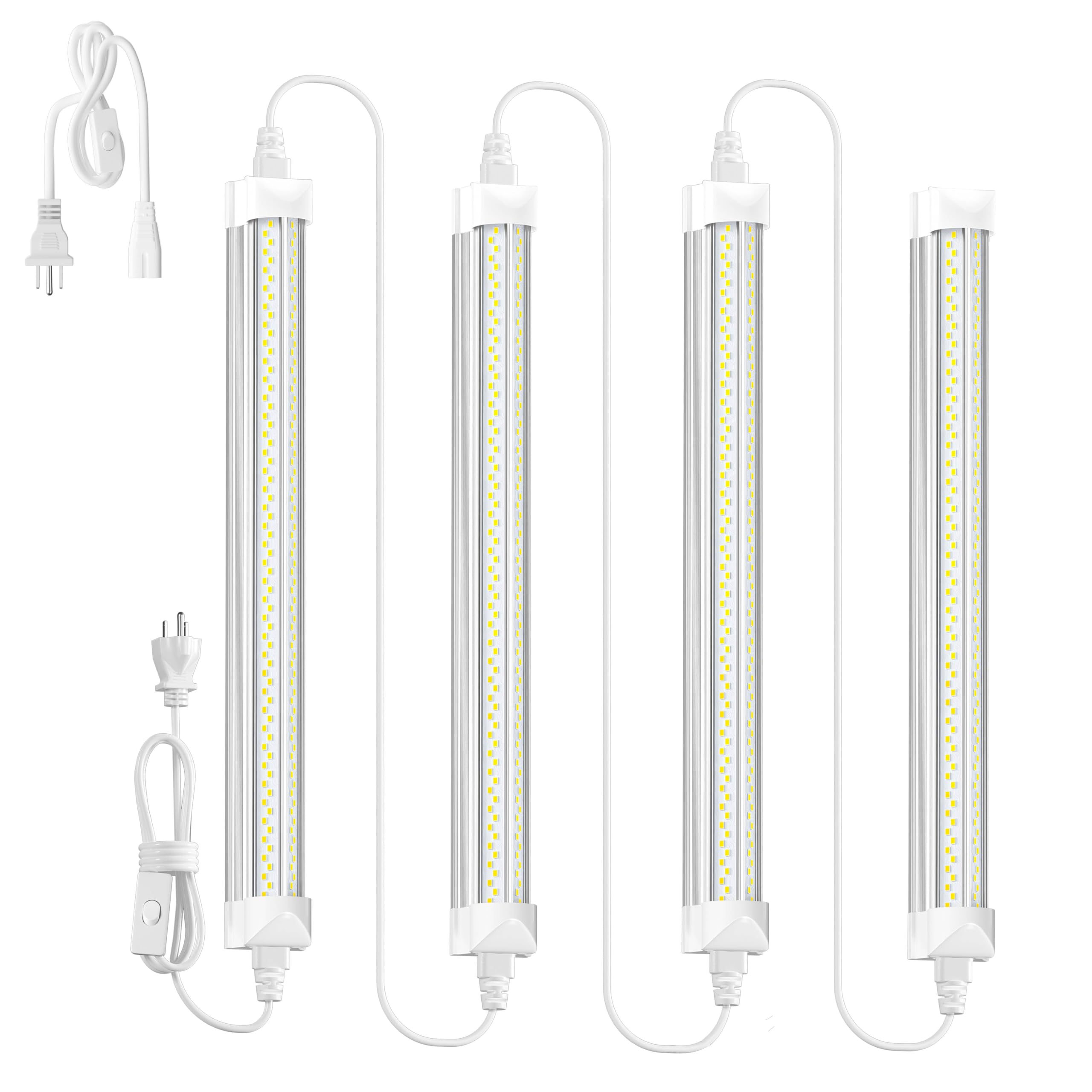 ONLYLUX LED Shop Lights for Garage Workshop, Super Brightness 6500K 25W Daylight 3750LM, Plug and Play, Linkable T8 Tube Fixture