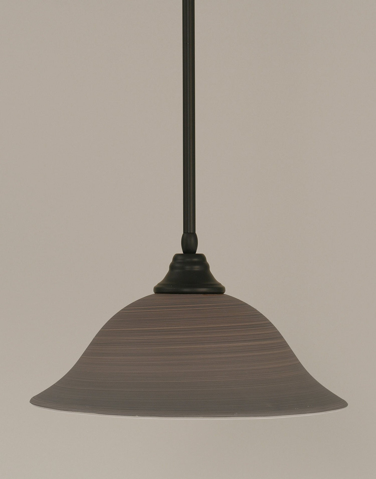 Toltec Lighting 26-Mb-602 Stem Pendant With Hang Straight Swivel With 16&quot; Gray Linen Glass, Matte Black Finish