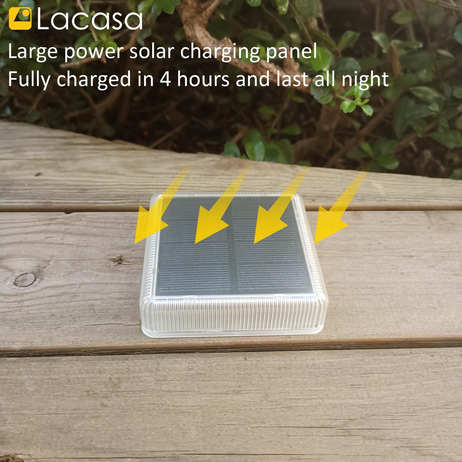 Lacasa 4-Pack Solar Dock Lights Marine, Blue Solar Driveway Lights Outdoor Led Garden Deck Step Lights Solar Powered, Dusk To Da